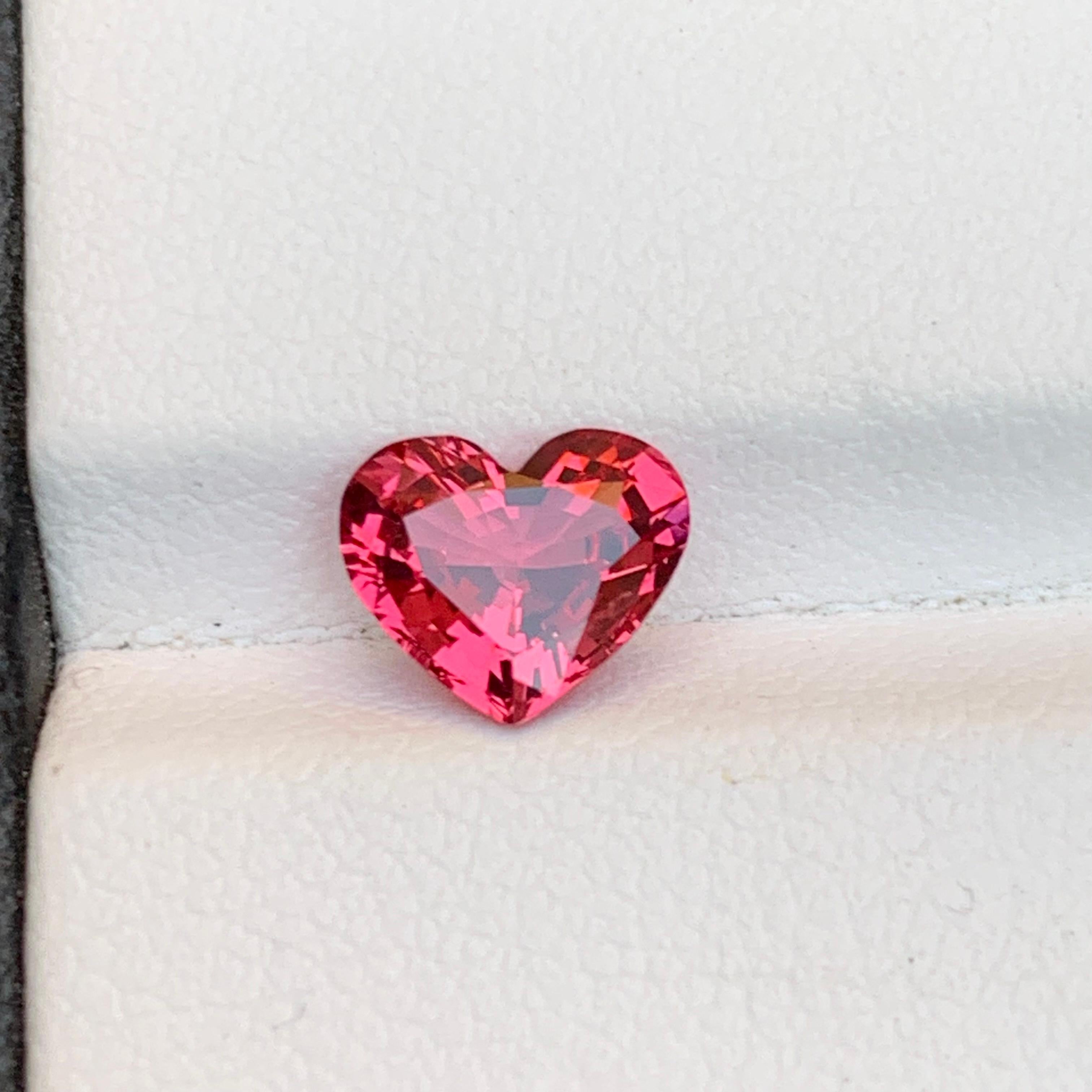 Pinkish Red Natural Certified Spinel Loose Gemstone 1.29 Ct Heart Shape-Jewel 6