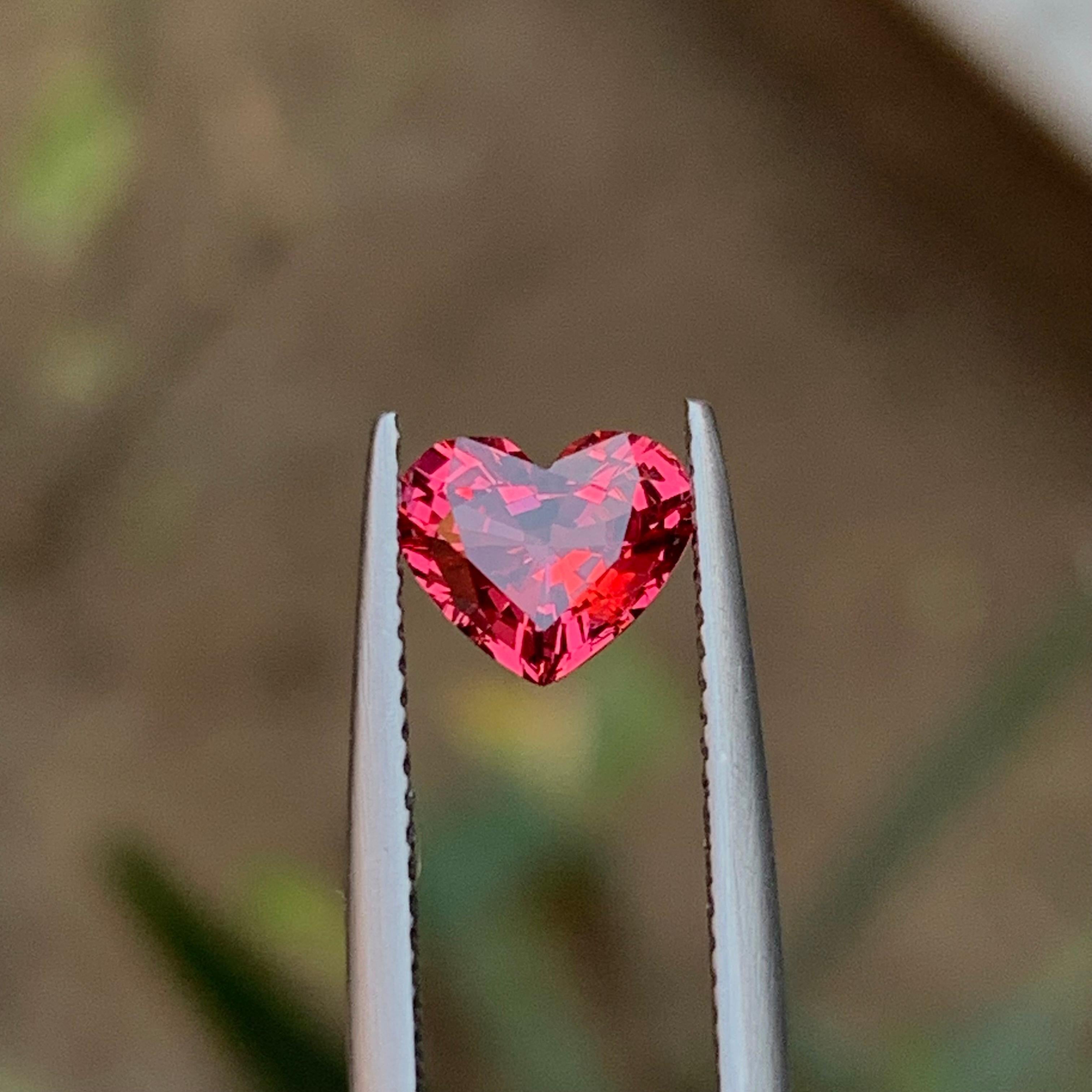 Pinkish Red Natural Certified Spinel Loose Gemstone 1.29 Ct Heart Shape-Jewel 7