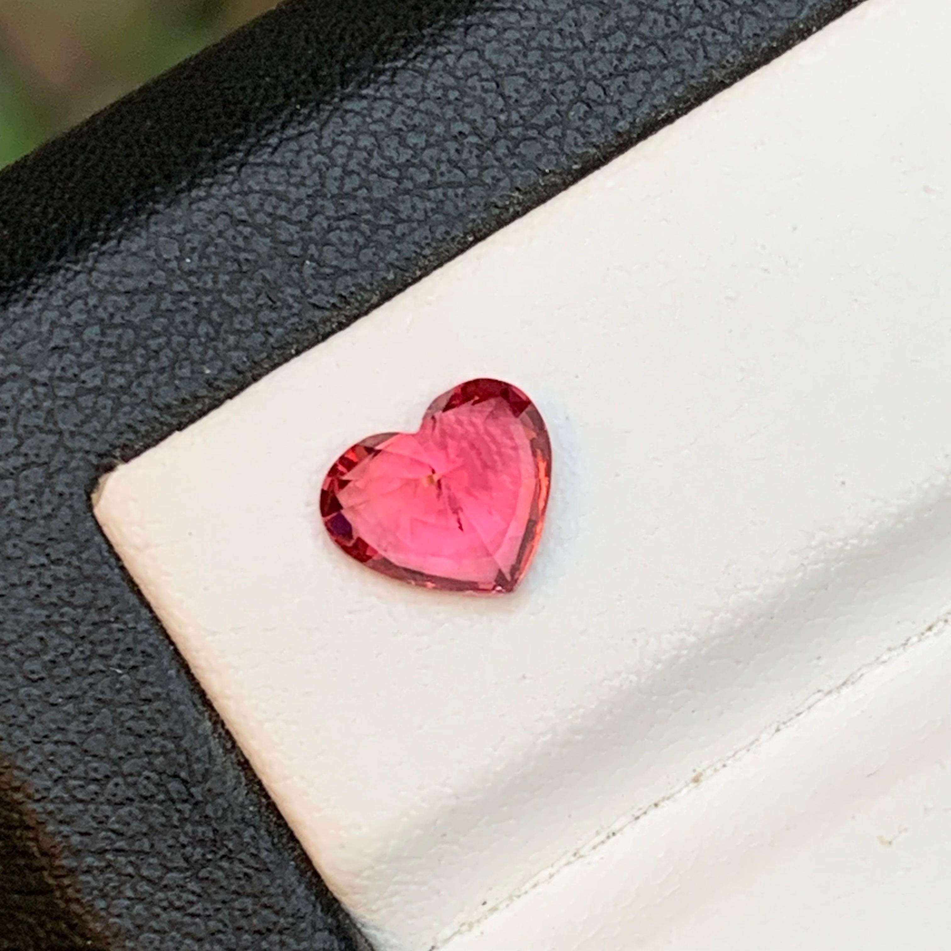 Heart Cut Pinkish Red Natural Certified Spinel Loose Gemstone 1.29 Ct Heart Shape-Jewel