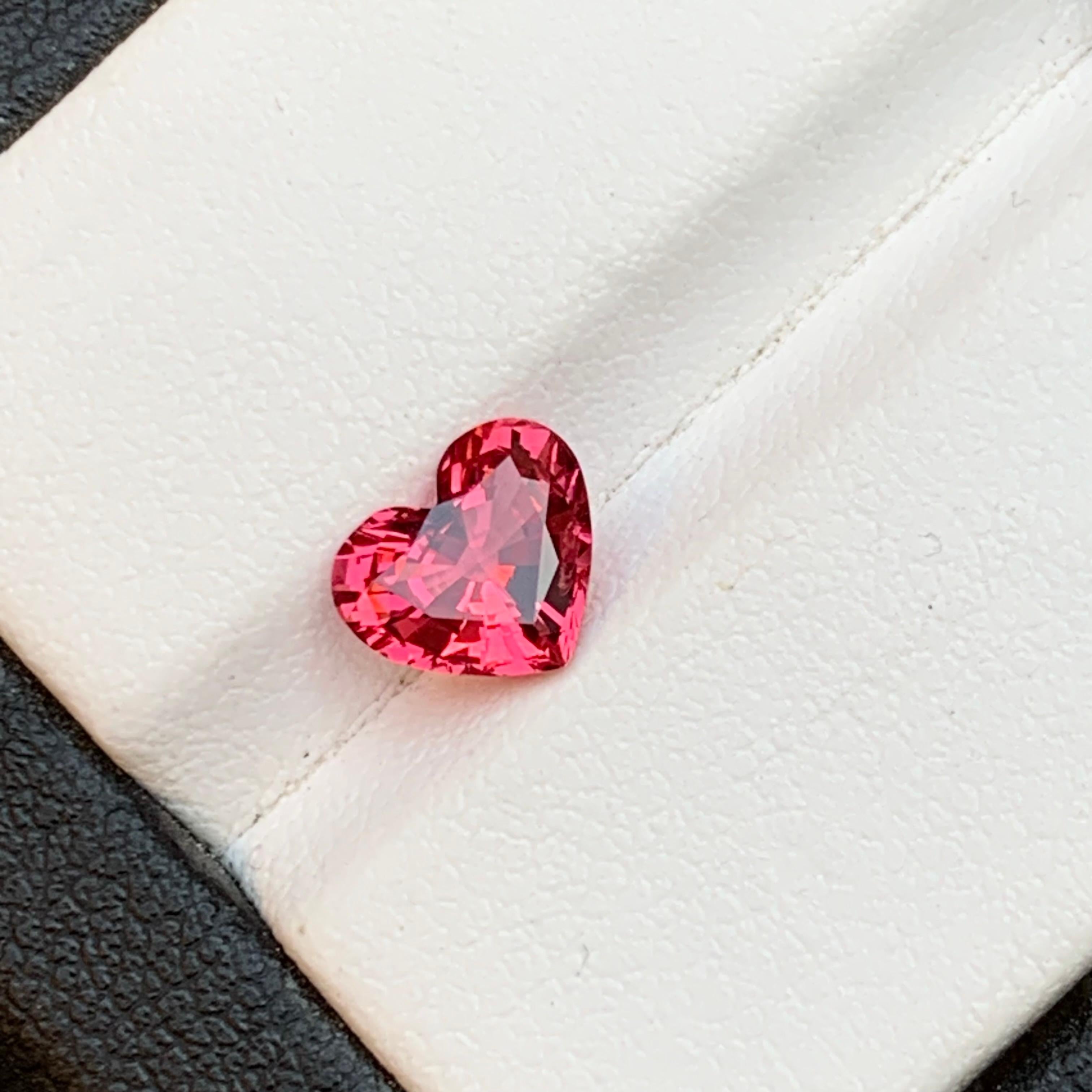Pinkish Red Natural Certified Spinel Loose Gemstone 1.29 Ct Heart Shape-Jewel 3