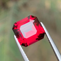 Pinkish Red Natural Rhodolite Garnet 5.67 Ct Emerald Cut Loose Gemstone for Ring