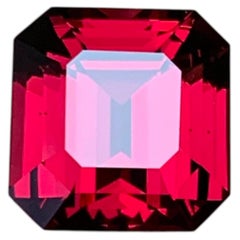 Pinkish Red Natural Rhodolite Garnet 5.67 Ct Emerald Cut Loose Gemstone for Ring