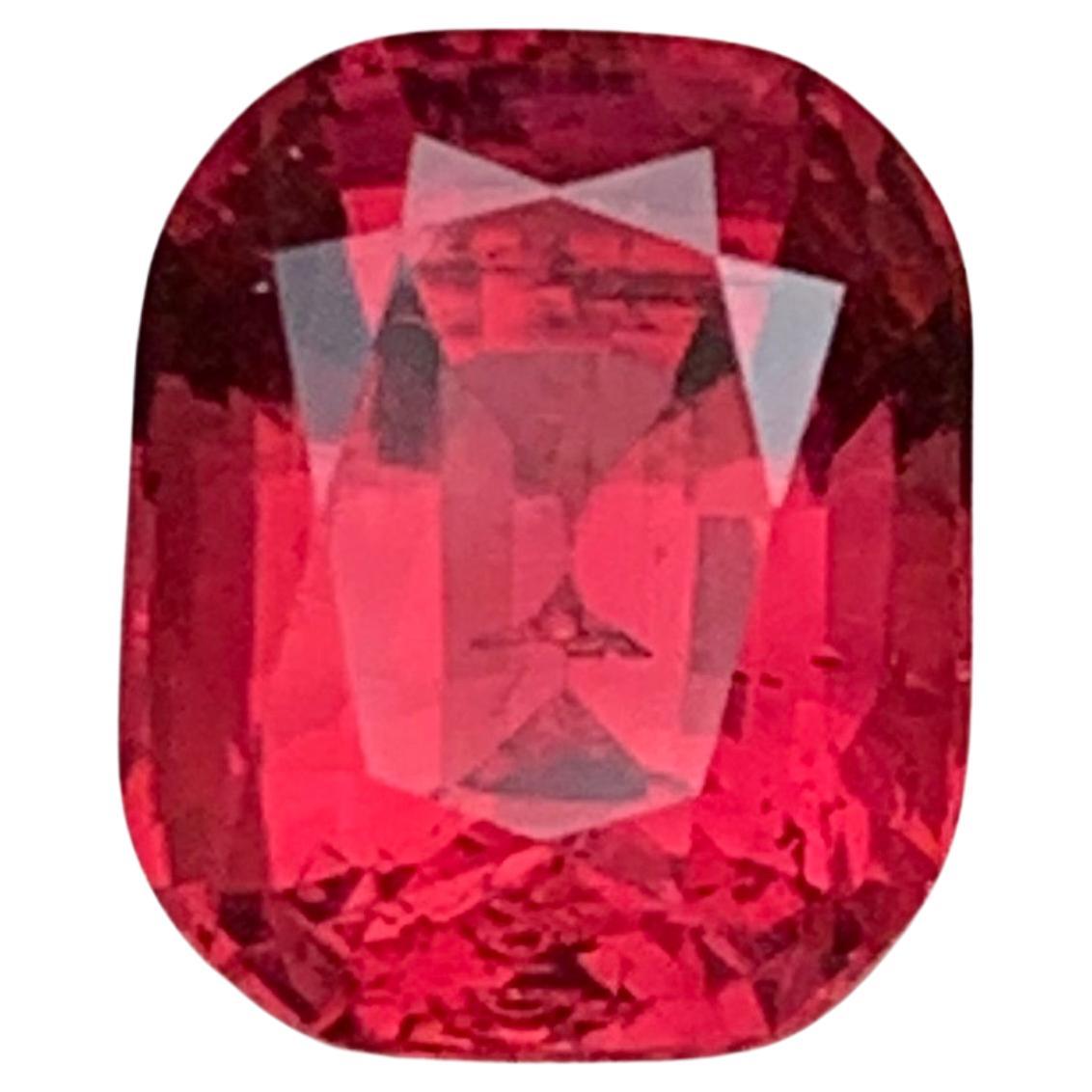 Tormalina rubellite naturale rossa rosata taglio a cuscino da 3,24 carati, gemma sfusa