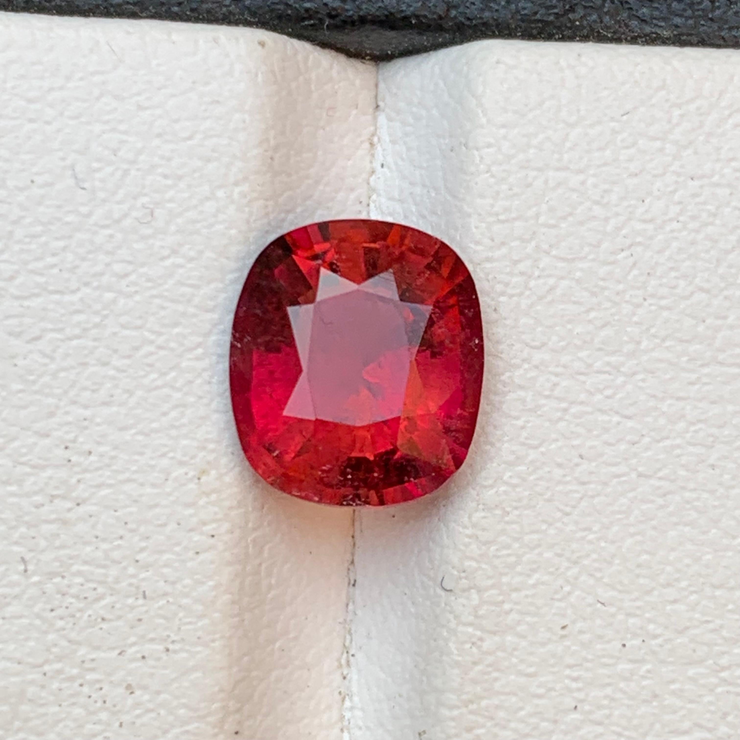 Anillo de turmalina rubelita natural rojo rosado Gema suelta 2,40 ct talla cojín en venta 5