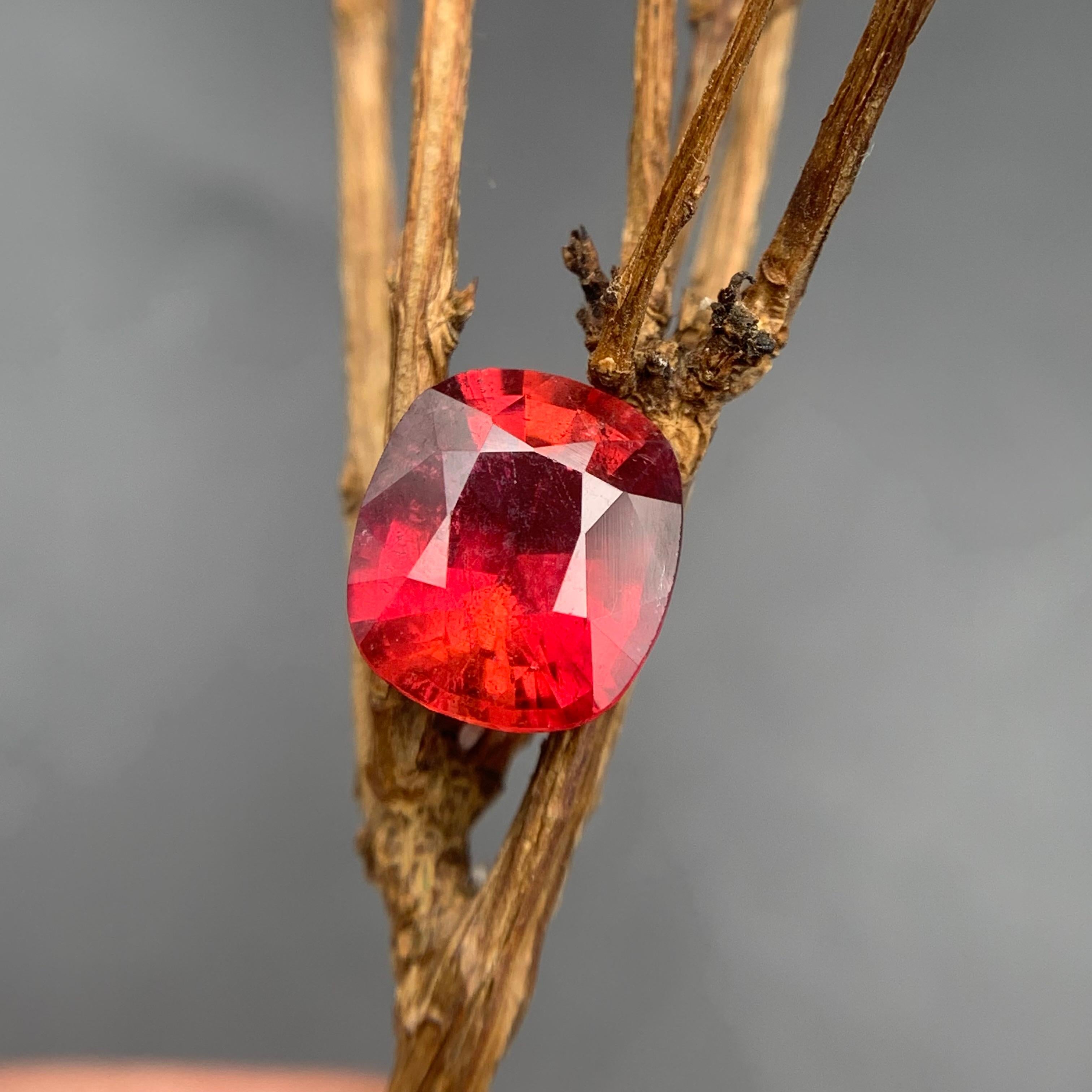 Rare Pinkish Red Natural Rubellite Tourmaline Ring Loose Gemstone Cushion Cut from Kunar, Afghanistan with excellent luster.

💎 GEMSTONE TYPE: Rubellite Tourmaline
⚖️ WEIGHT: 2.40 Carat
🪚 SHAPE & CUT: Cushion 
🌈 COLOR: Pinkish Red
🔎 CLARITY: