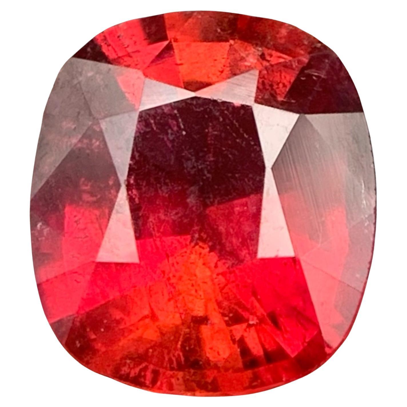 Anillo de turmalina rubelita natural rojo rosado Gema suelta 2,40 ct talla cojín