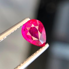 Pinkish Red Natural Ruby 1.05 Carat Pear Cut Unheated Loose Gemstone for Ring