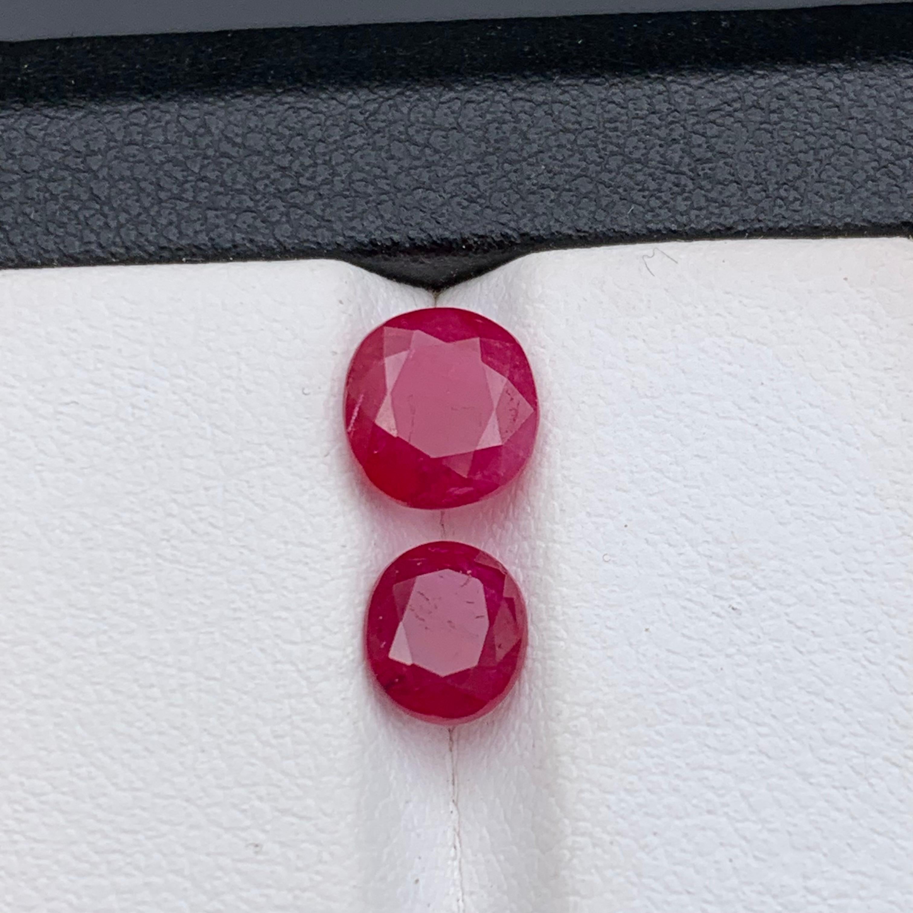 Pinkish Red Natural Ruby Jewelry Size Loose Gemstones 3.40 Carat Round, Oval Cut 6