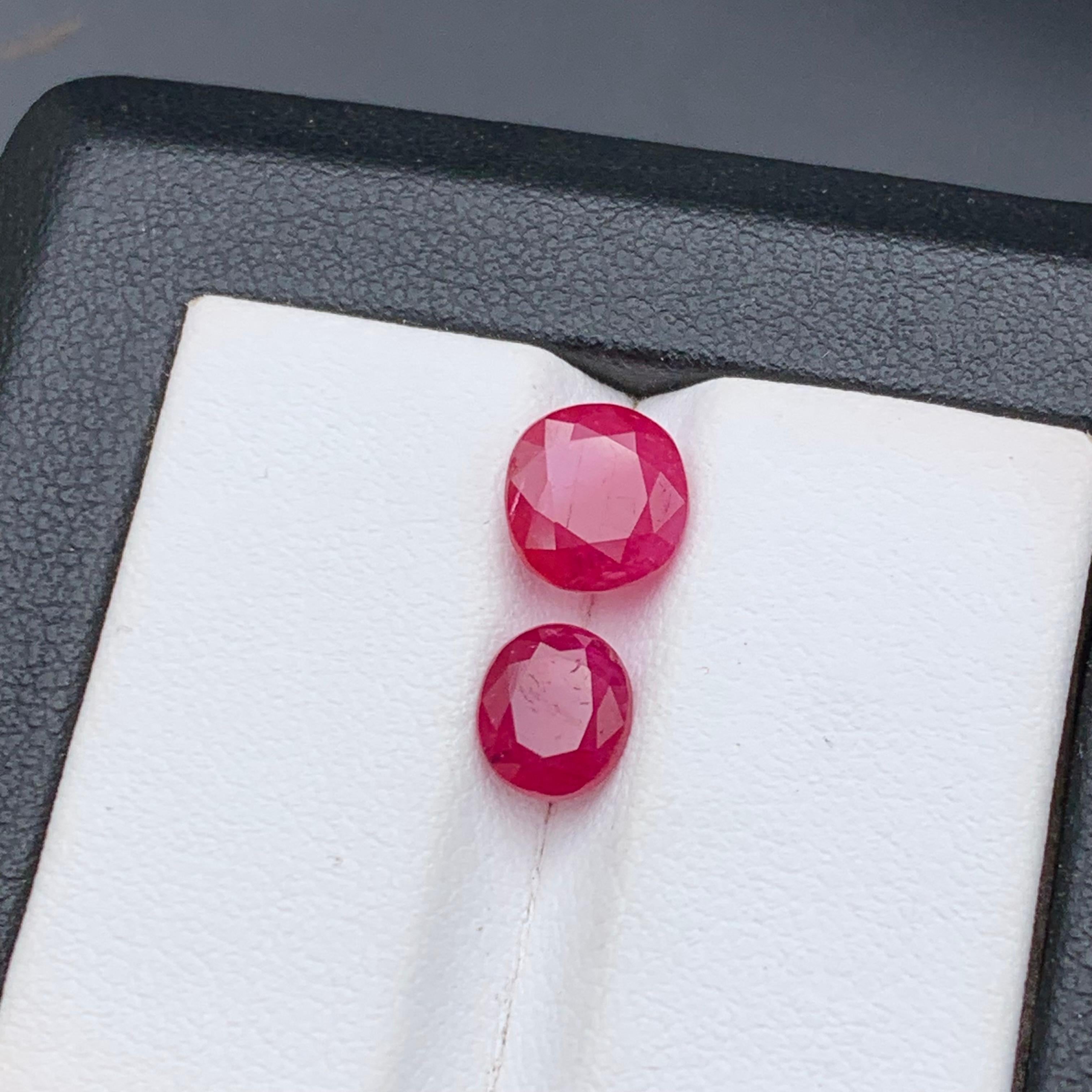 Pinkish Red Natural Ruby Jewelry Size Loose Gemstones 3.40 Carat Round, Oval Cut 7
