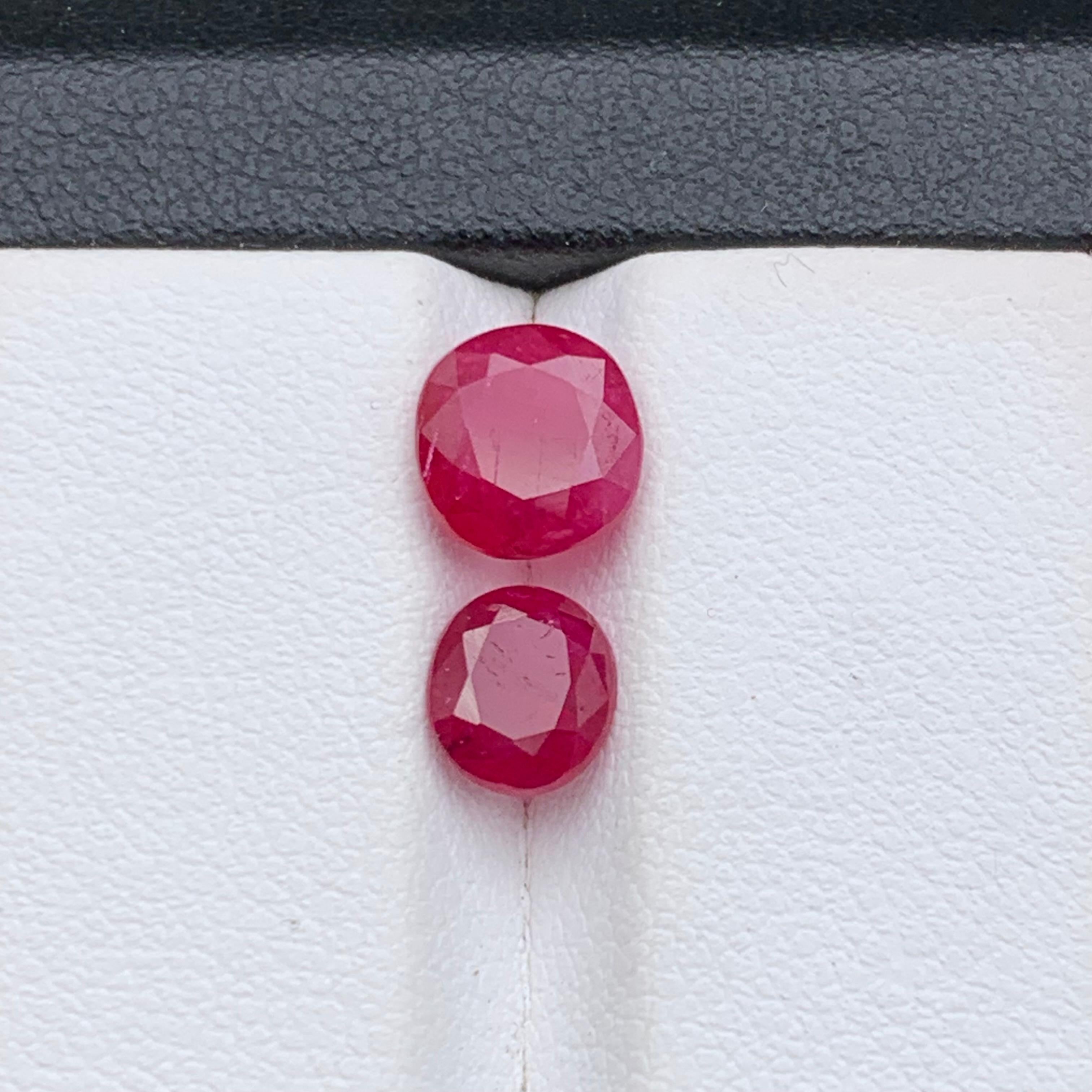 Pinkish Red Natural Ruby Jewelry Size Loose Gemstones 3.40 Carat Round, Oval Cut 8