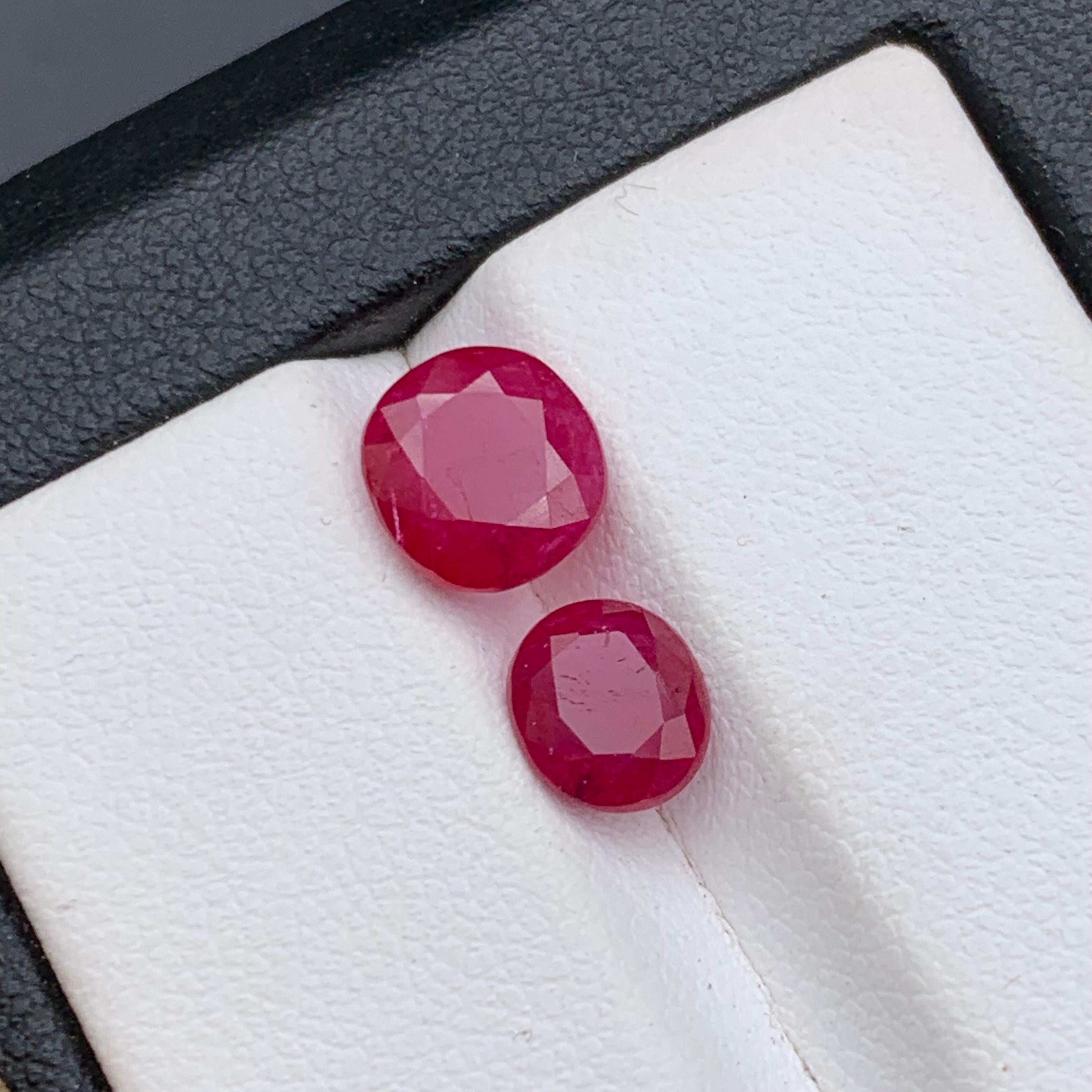 Round Cut Pinkish Red Natural Ruby Jewelry Size Loose Gemstones 3.40 Carat Round, Oval Cut