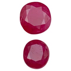 Pinkish Red Natural Ruby Jewelry Size Loose Gemstones 3.40 Carat Round, Oval Cut