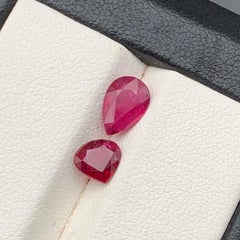 Pinkish Red Natural Ruby Pear Cut 2.02 Carat Jewelry Size Loose Gemstones Set