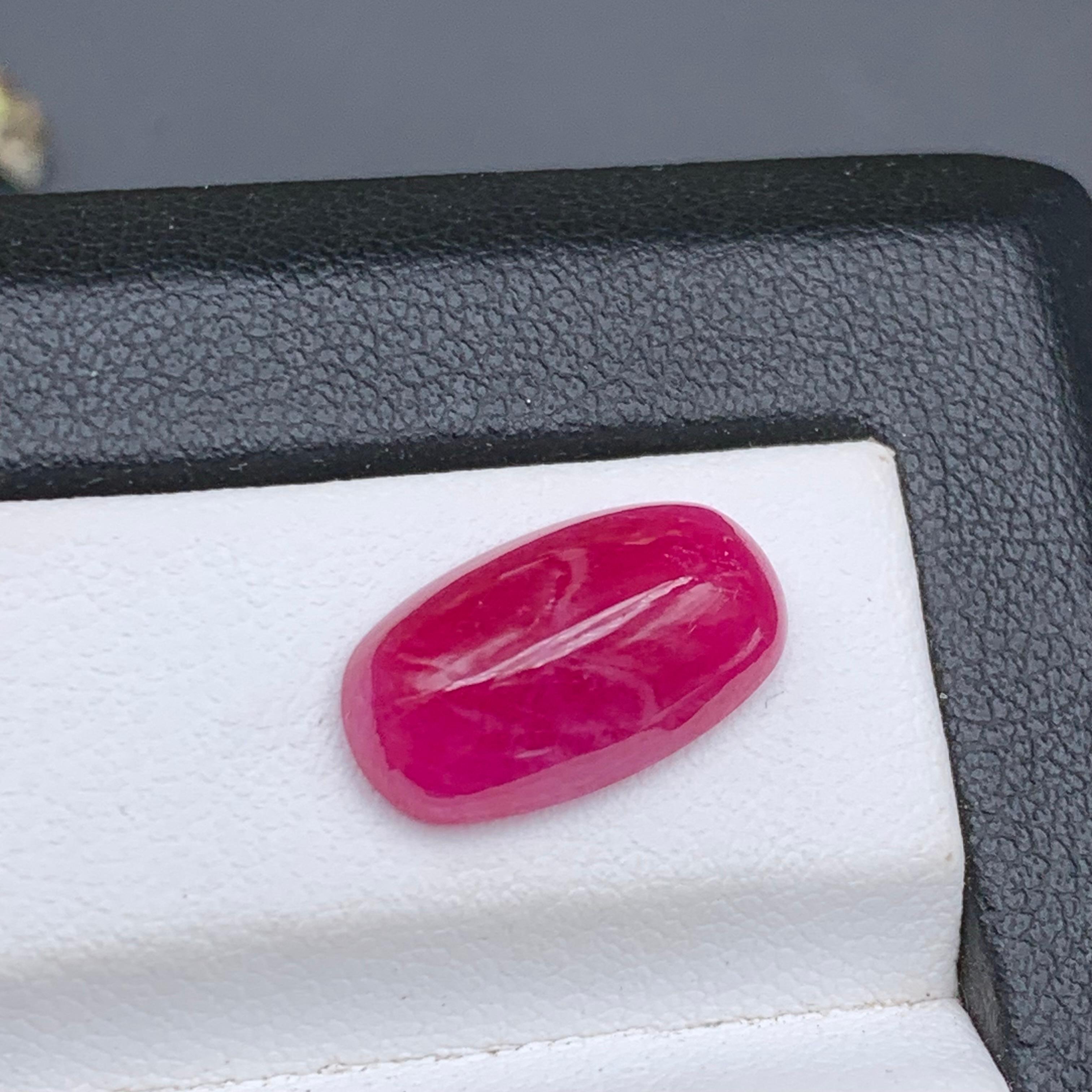 Anillo de Rubí Natural Rojo Rosado, Pulsera Gema Suelta 6.30Ct Cabochon Cut Jewel en venta 4