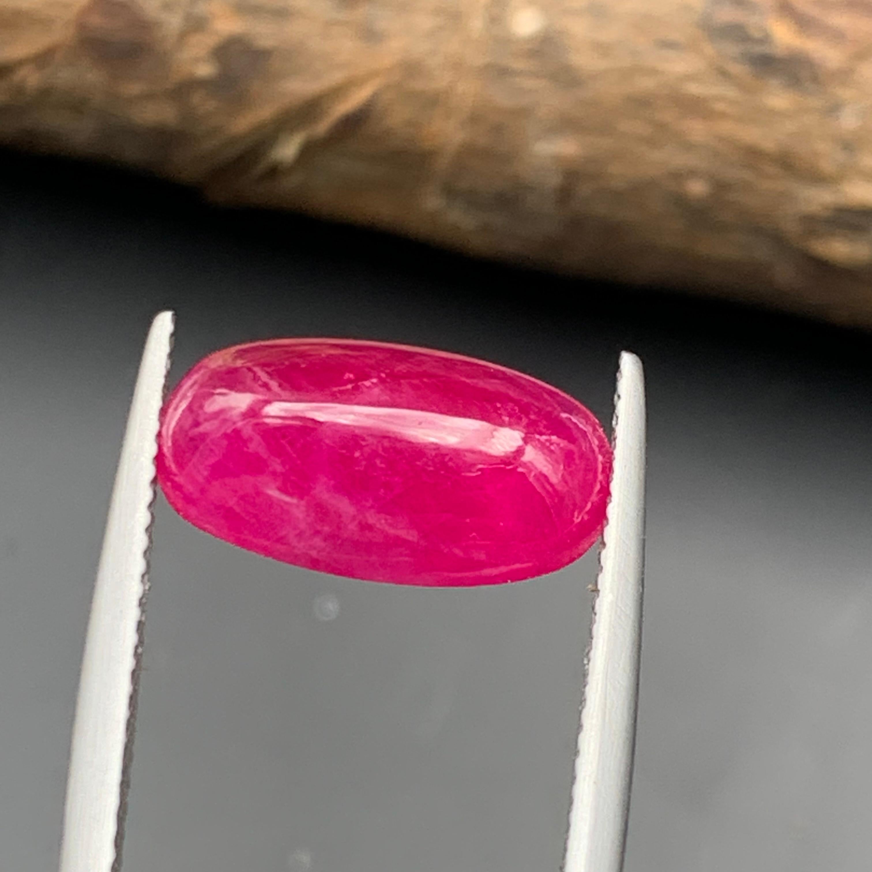 Anillo de Rubí Natural Rojo Rosado, Pulsera Gema Suelta 6.30Ct Cabochon Cut Jewel en venta 1