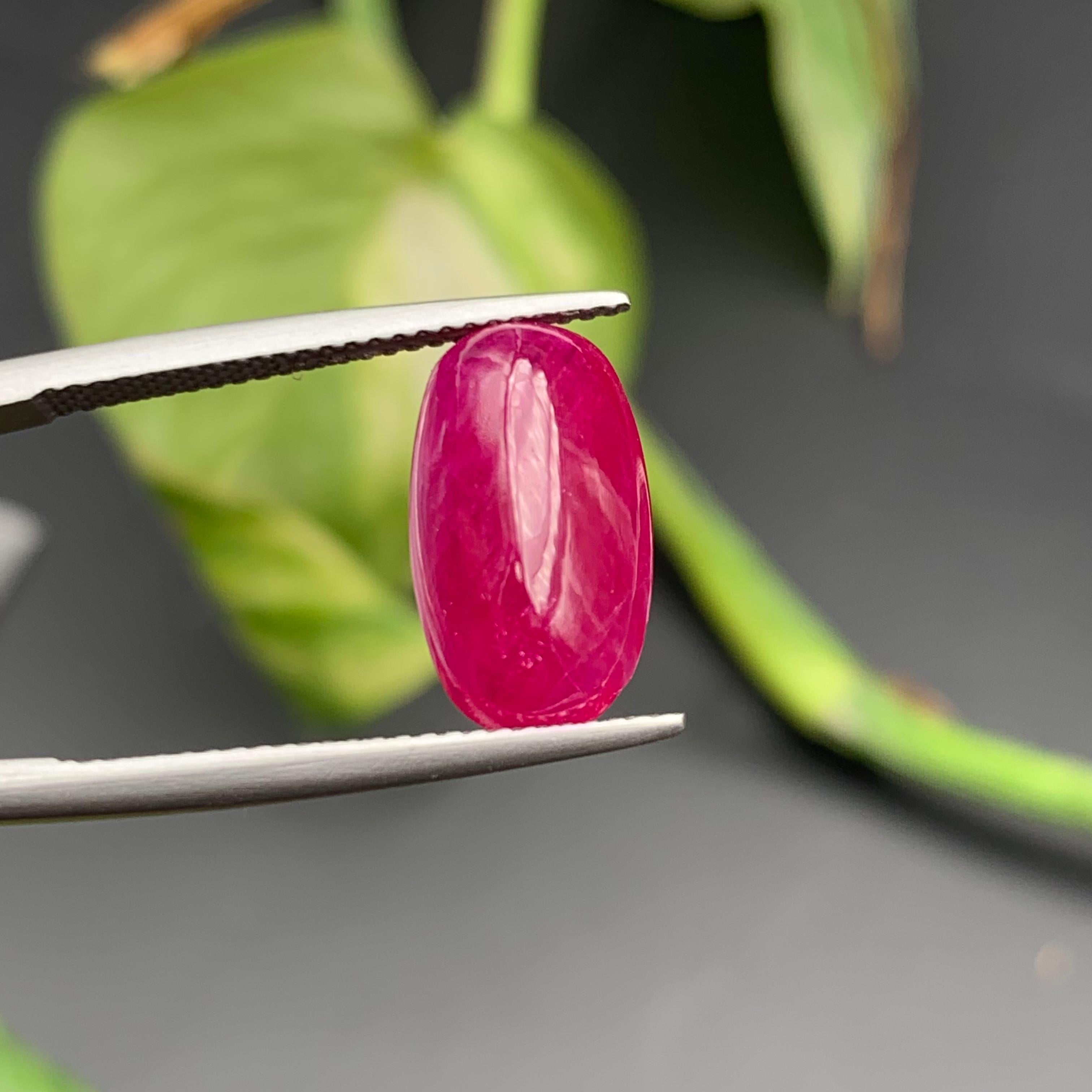 Anillo de Rubí Natural Rojo Rosado, Pulsera Gema Suelta 6.30Ct Cabochon Cut Jewel en venta 3