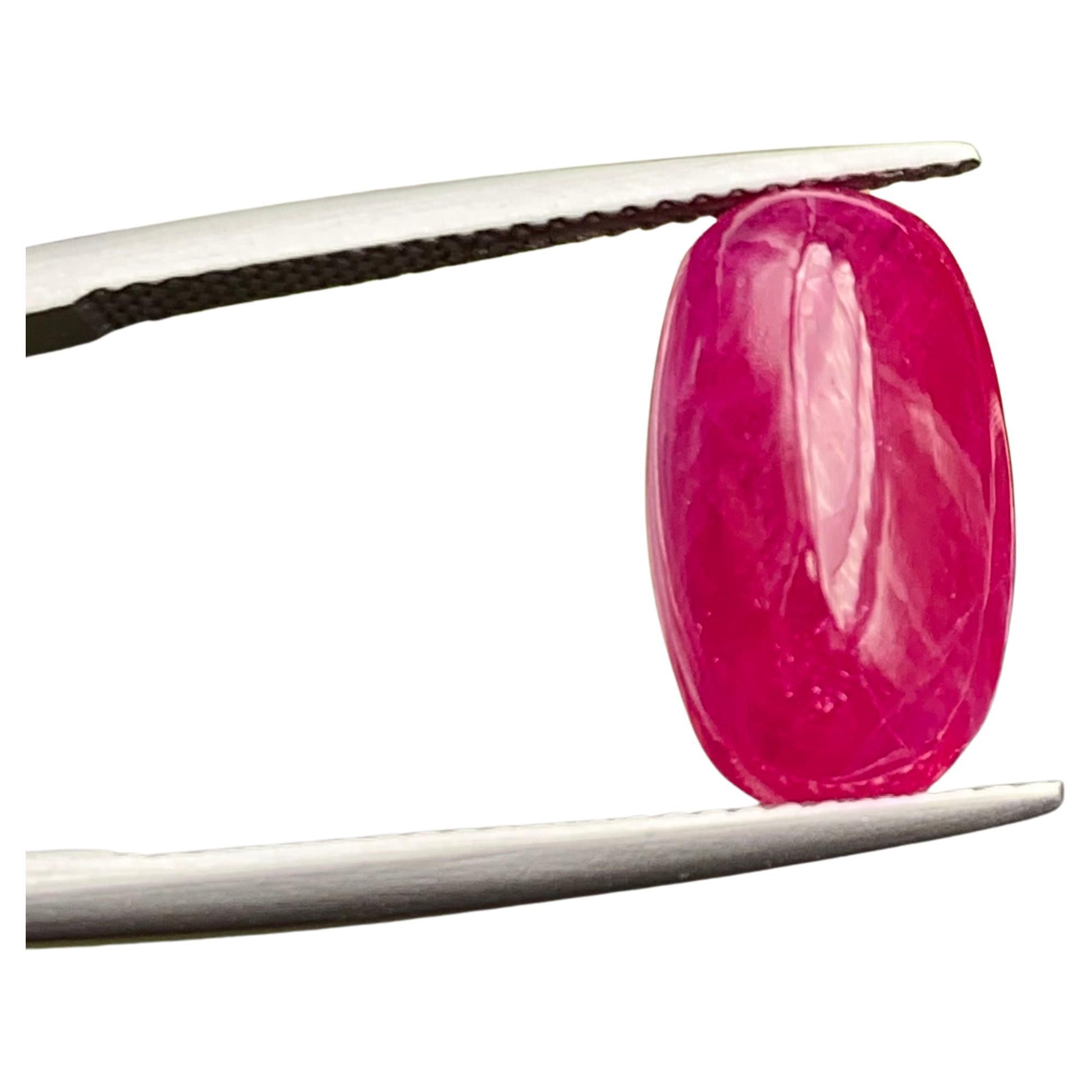Pinkish Red Natural Ruby Ring, Bracelet Loose Gemstone 6.30Ct Cabochon Cut Jewel