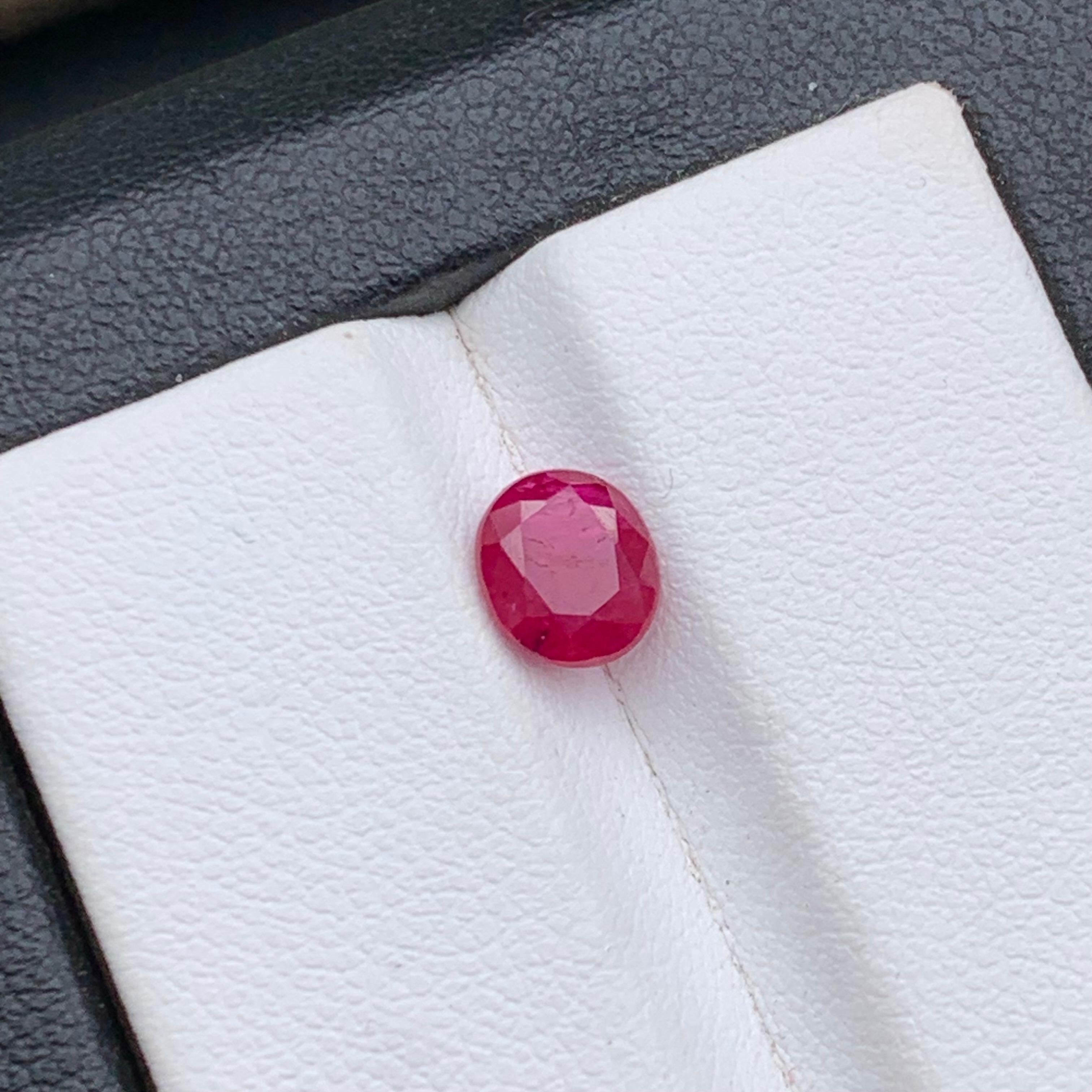 Women's or Men's Pinkish Red Natural Ruby Ring Loose Gemstone 1.30 Ct Oval Cushion Cut-Jewelry