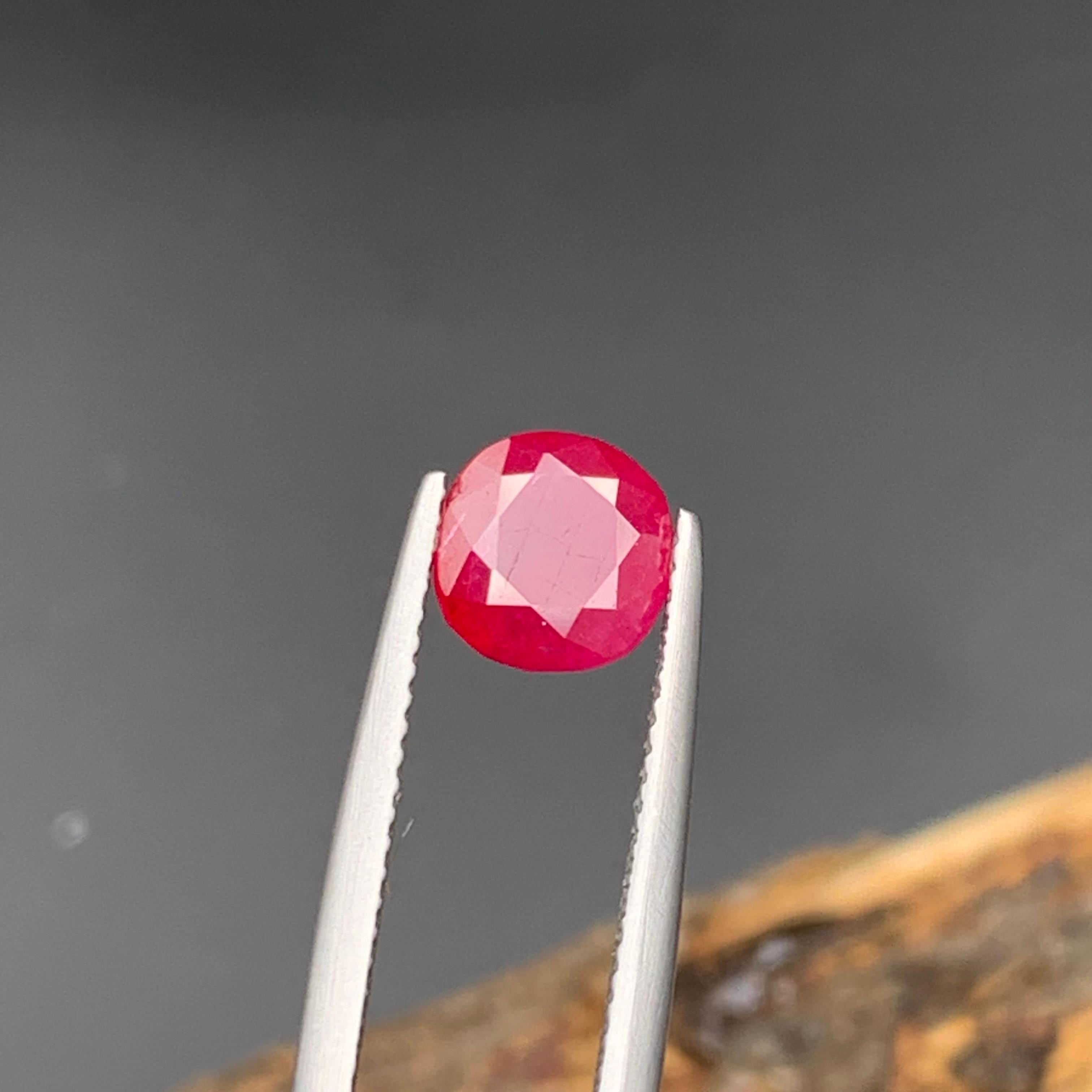 Anillo de rubí natural rojo rosado Piedra suelta 2,10 quilates talla cojín para joyería 5