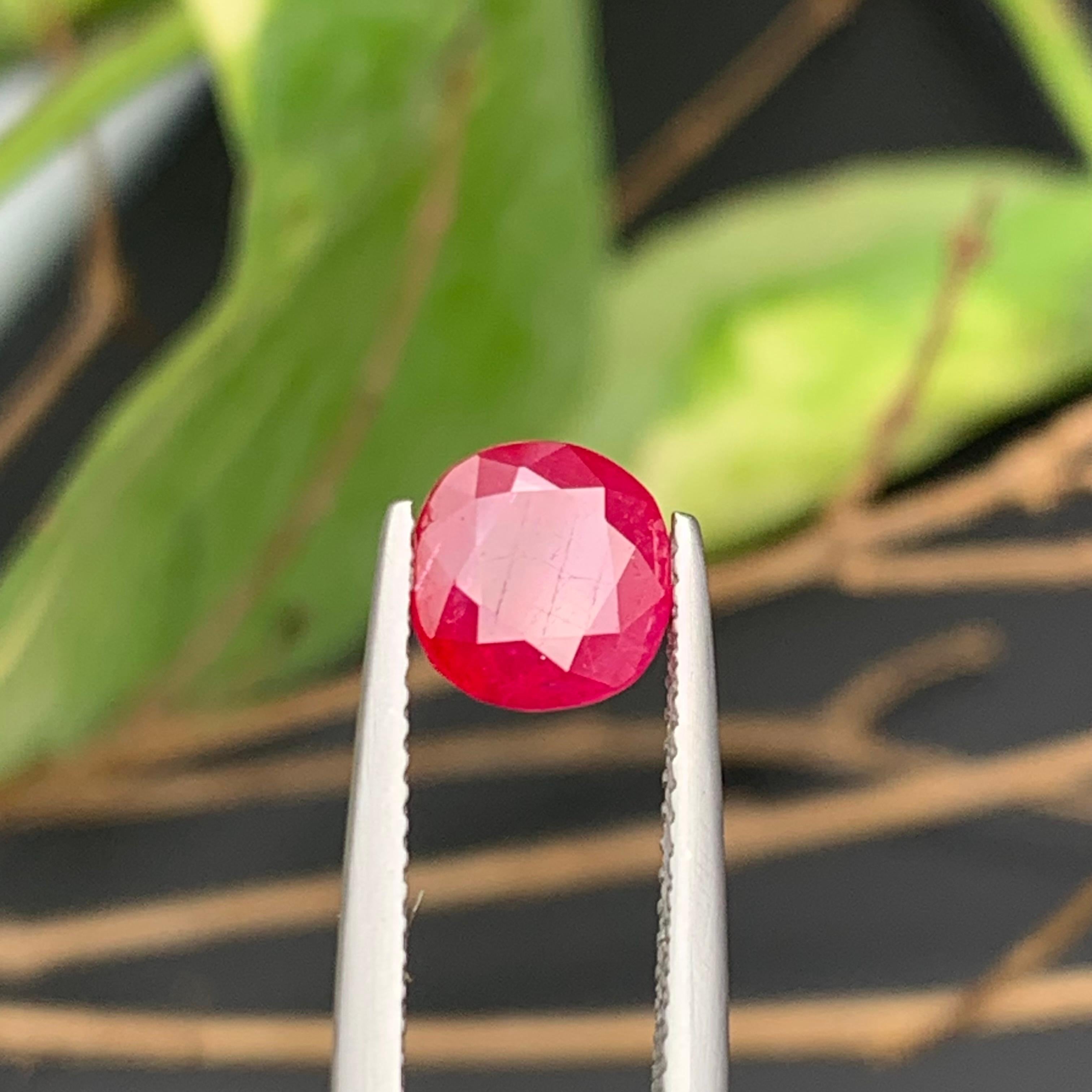 Anillo de rubí natural rojo rosado Piedra suelta 2,10 quilates talla cojín para joyería 1