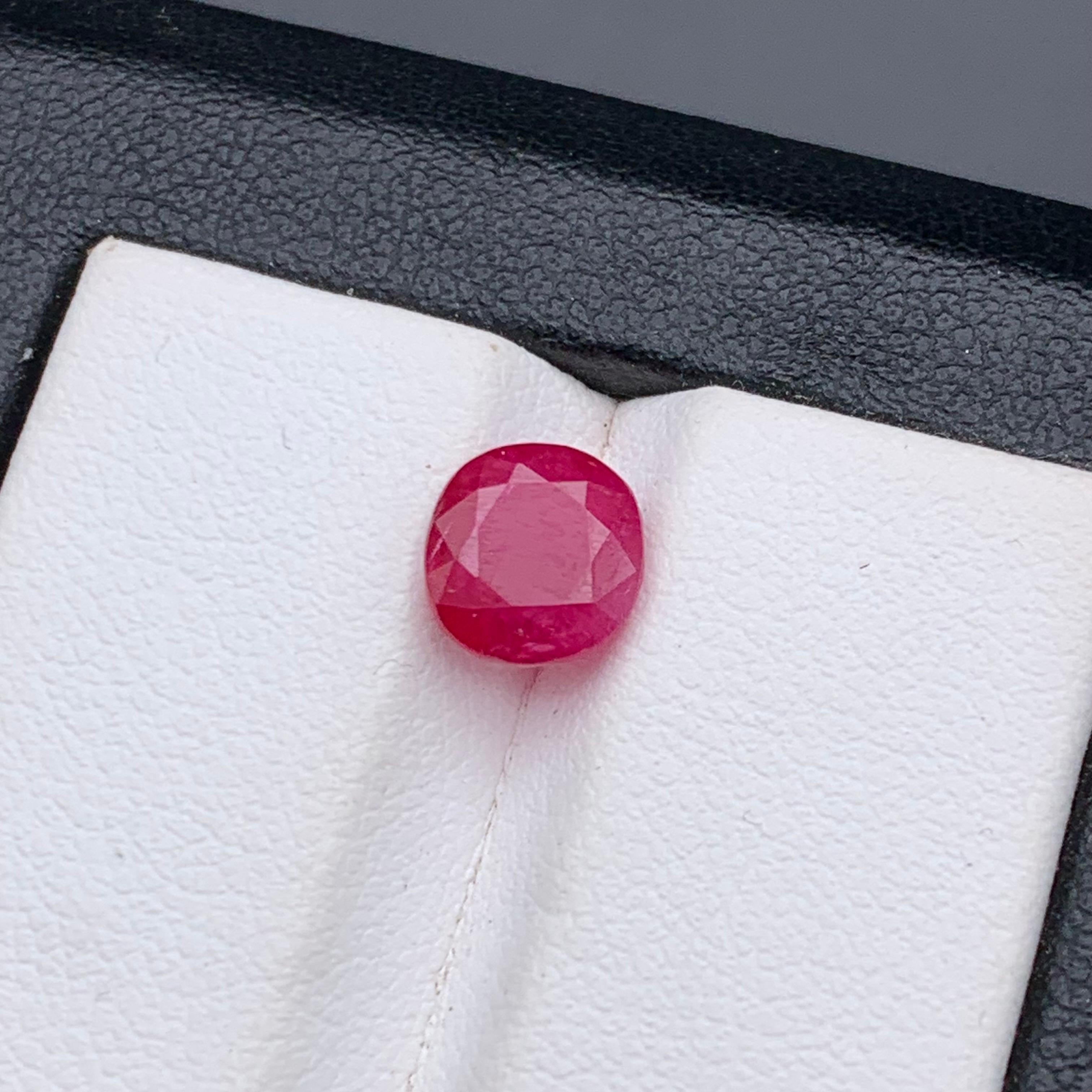 Anillo de rubí natural rojo rosado Piedra suelta 2,10 quilates talla cojín para joyería 2