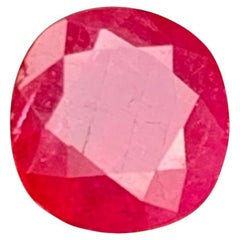 Bague en rubis naturel rouge rosé, pierre précieuse non sertie de 2,10 carats taille coussin pour bijoux