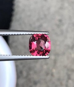 Pinkish Red Natural Spinel 1.44 Carat Cushion Cut Loose Gemstone for Ring, Burma