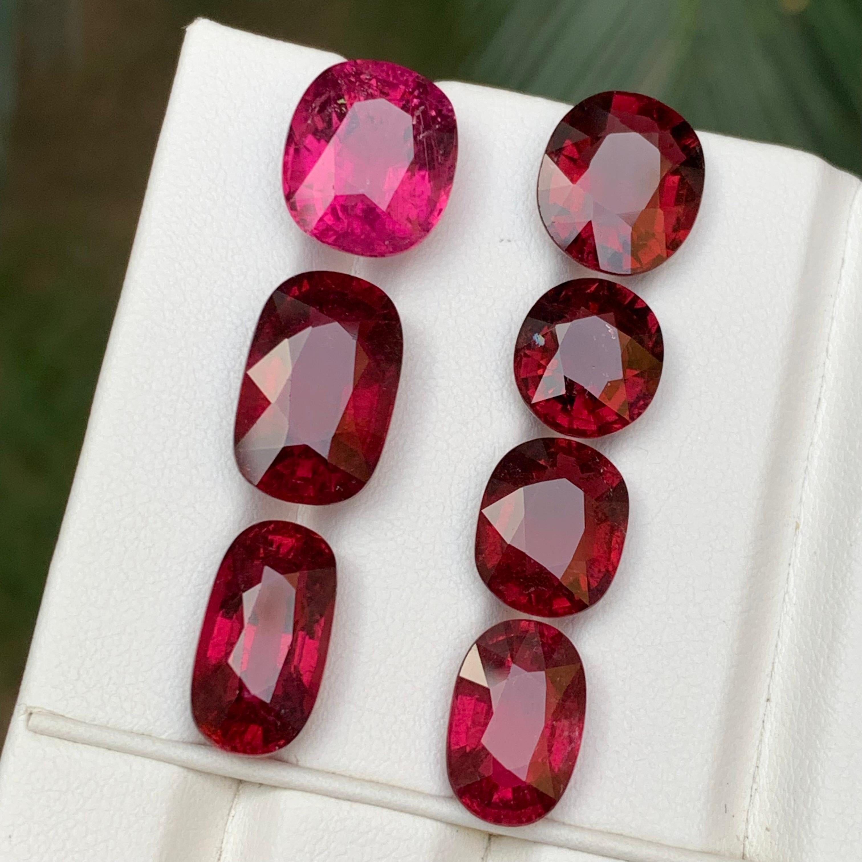 Tormalina rubellite naturale rosa e rossa, lotto di gemme sciolte 38,90 carati in vendita 4
