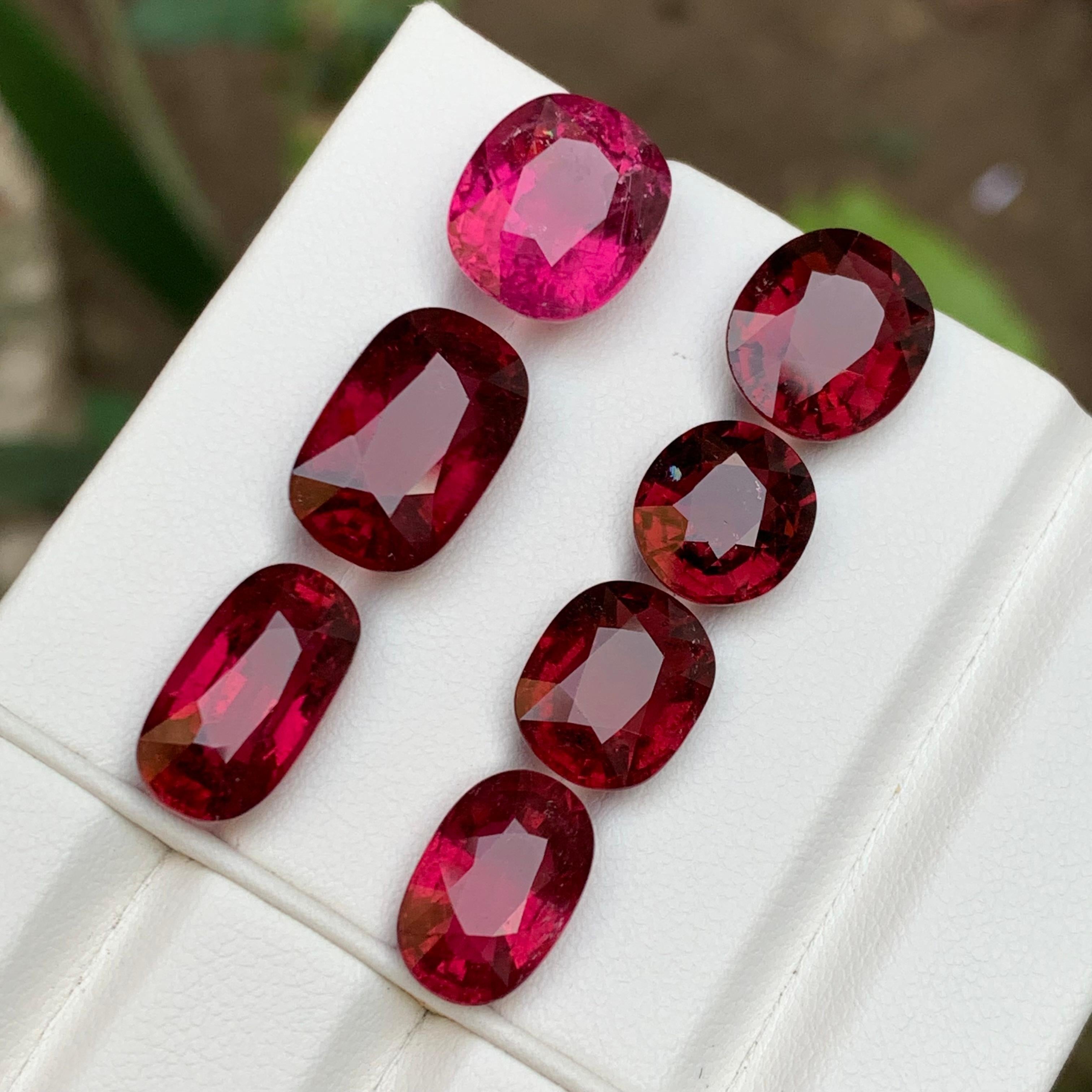 Tormalina rubellite naturale rosa e rossa, lotto di gemme sciolte 38,90 carati in vendita 5