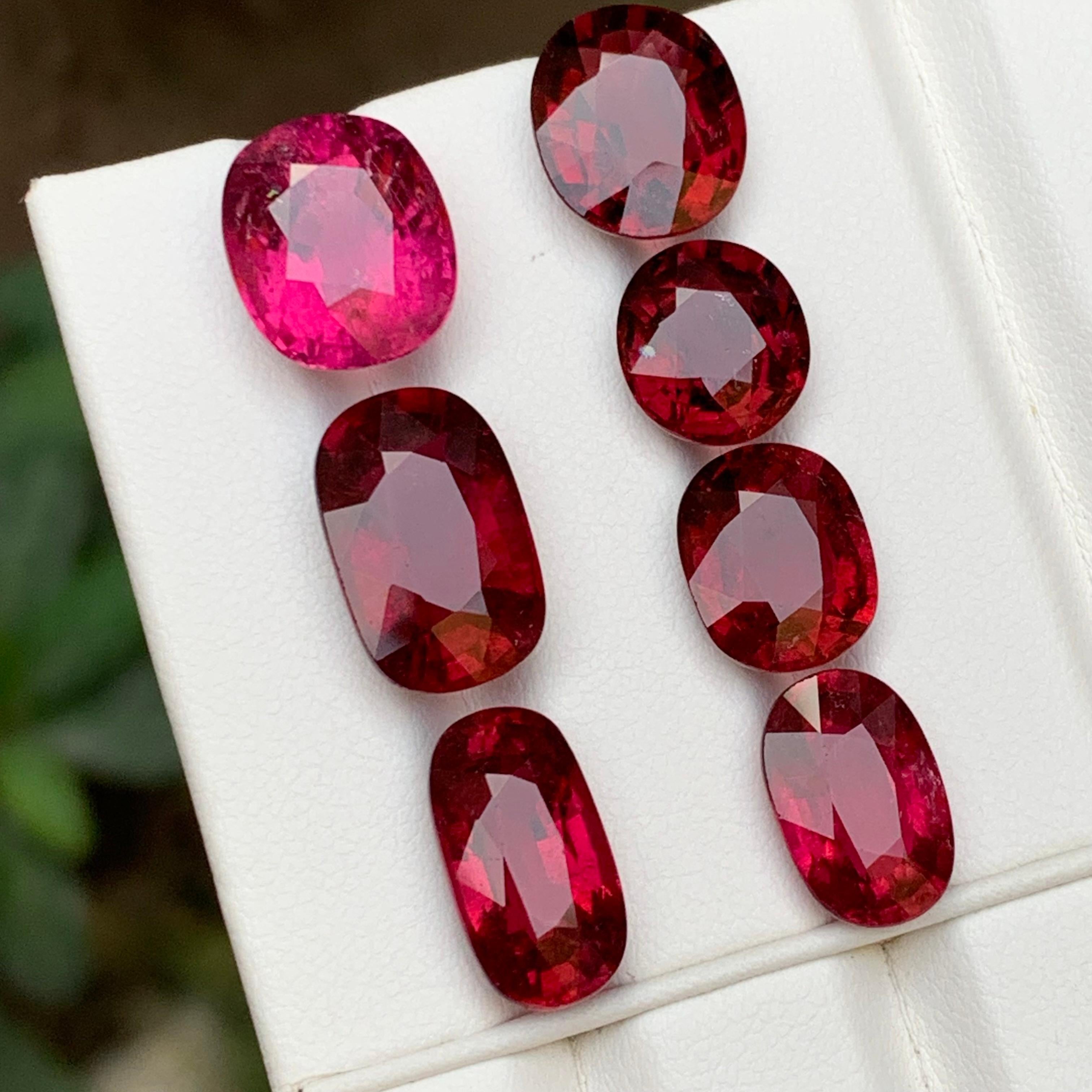 Taglio cuscino Tormalina rubellite naturale rosa e rossa, lotto di gemme sciolte 38,90 carati in vendita