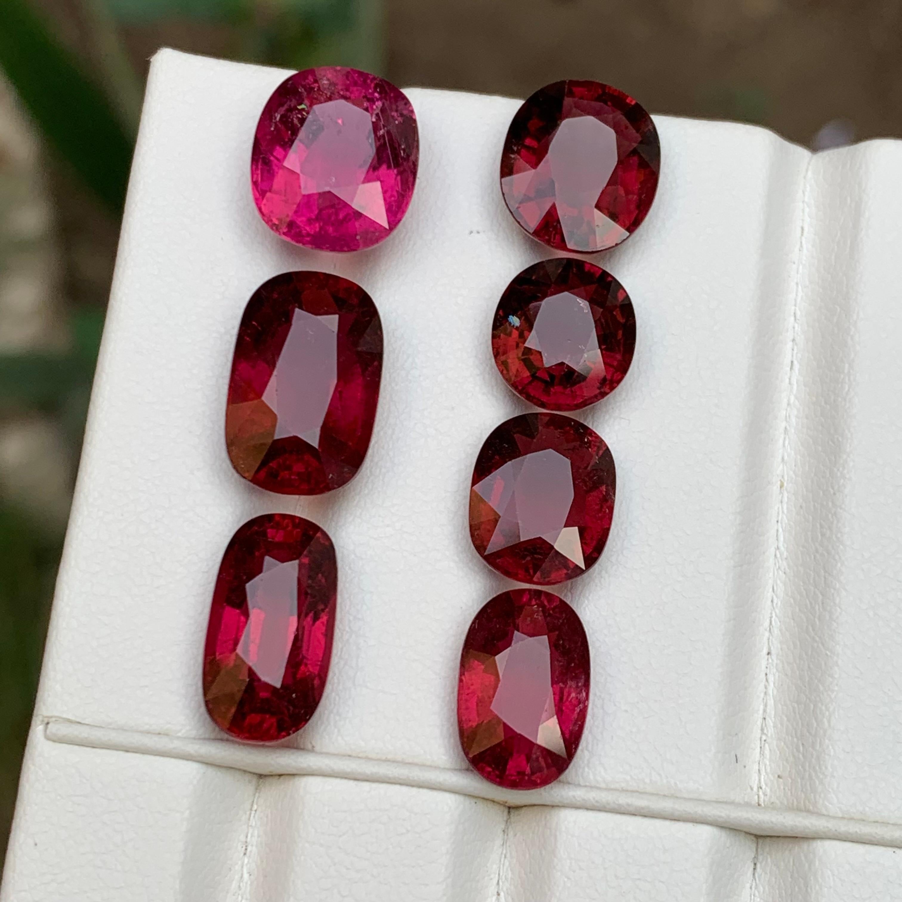 Tormalina rubellite naturale rosa e rossa, lotto di gemme sciolte 38,90 carati in vendita 2