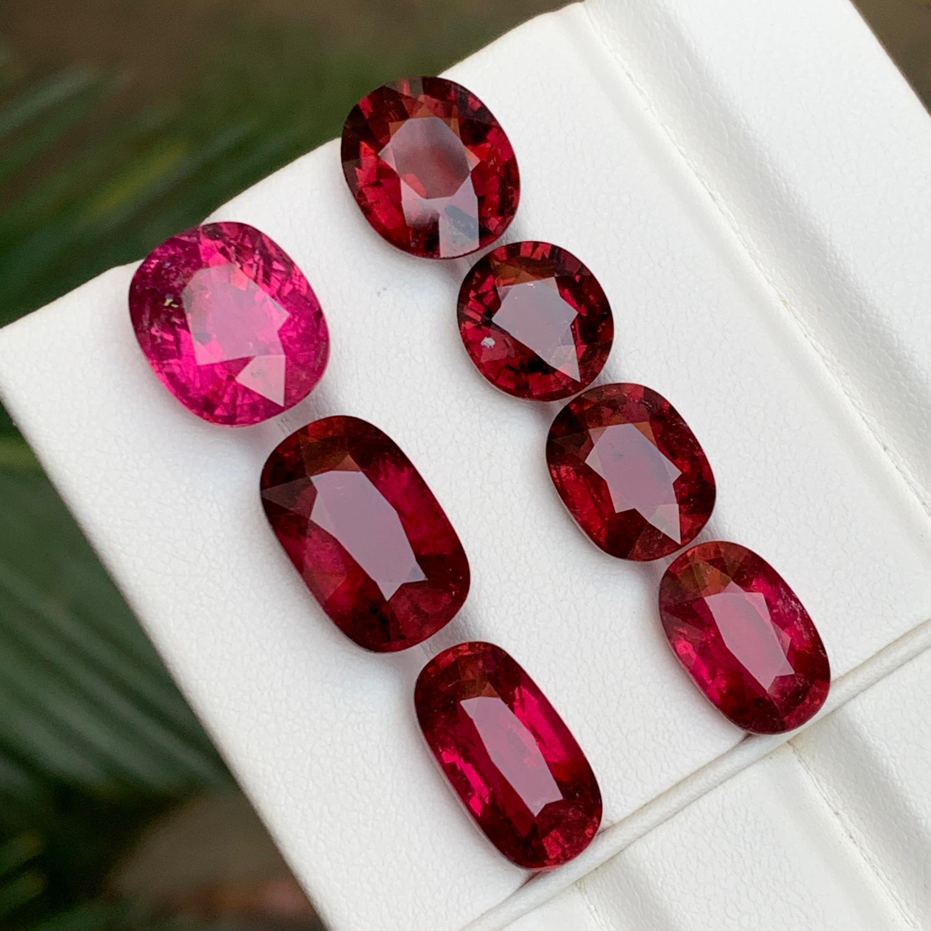 Tormalina rubellite naturale rosa e rossa, lotto di gemme sciolte 38,90 carati in vendita 3