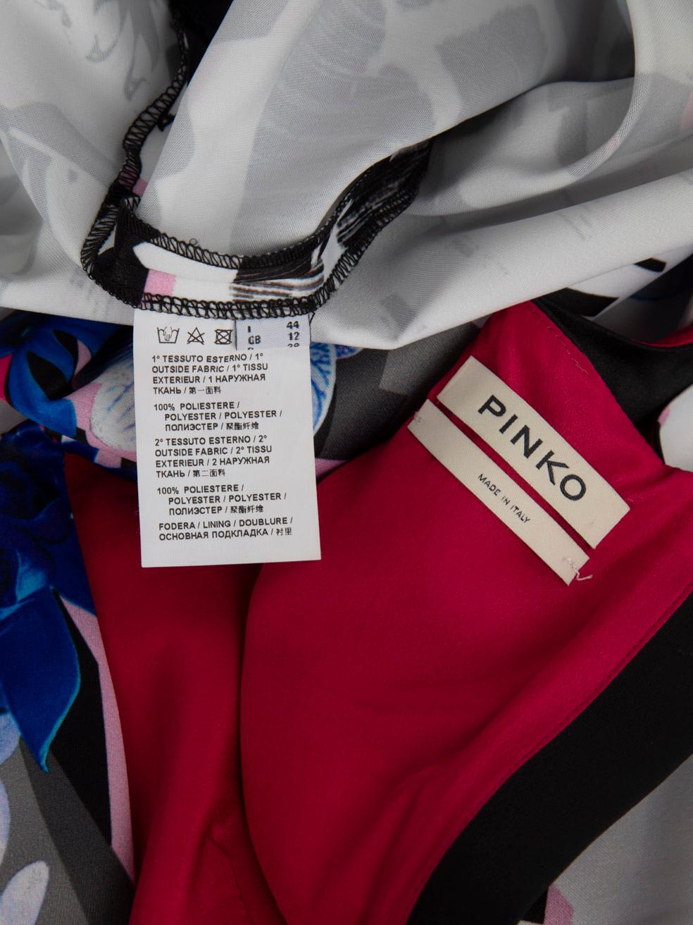 Pinko Robe à imprimé floral abstrait Taille L Bon état - En vente à London, GB