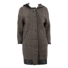 Pinko Abstract Wool Mid-Length Coat Size M