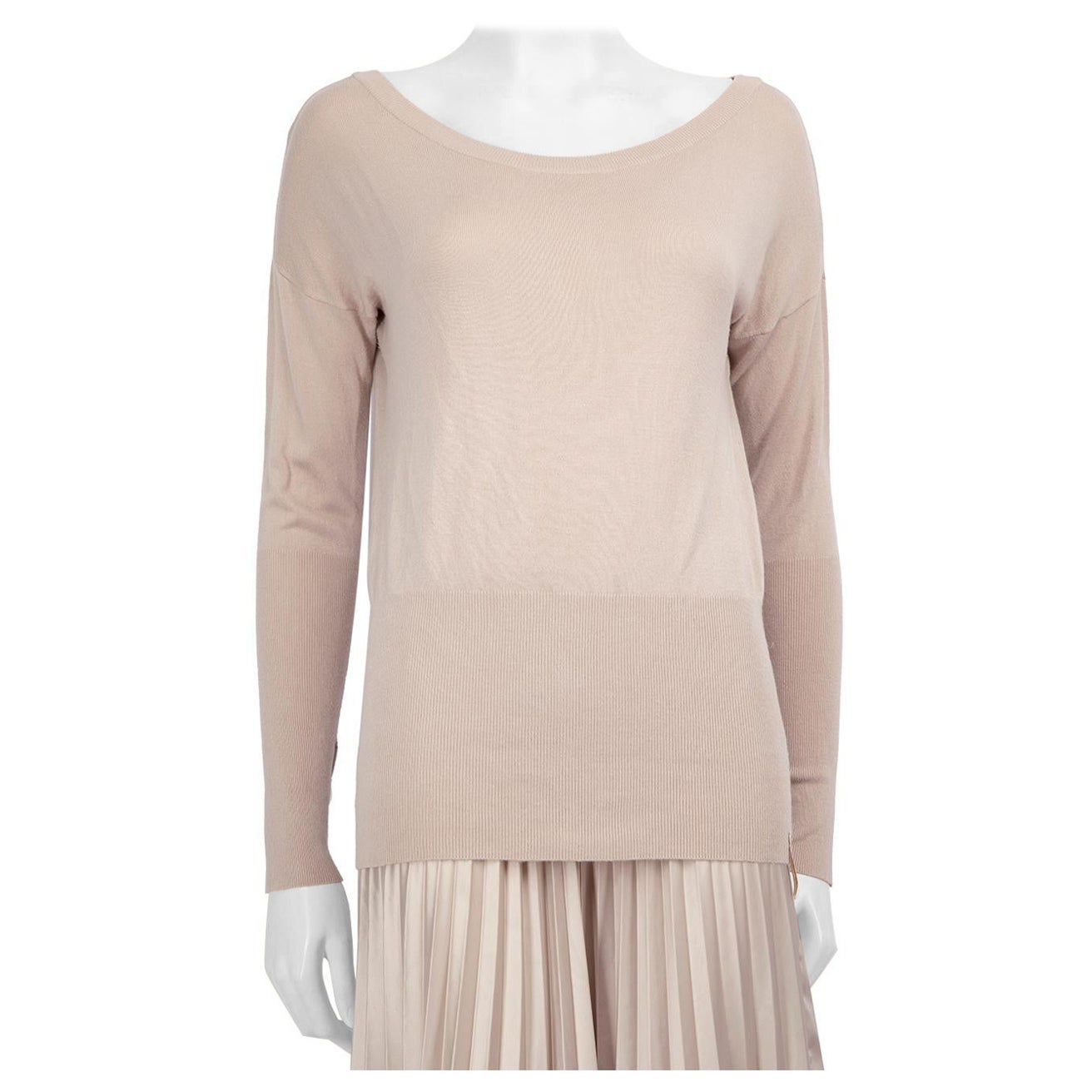 Pinko Beige Long Sleeve Knit Jumper Size S For Sale