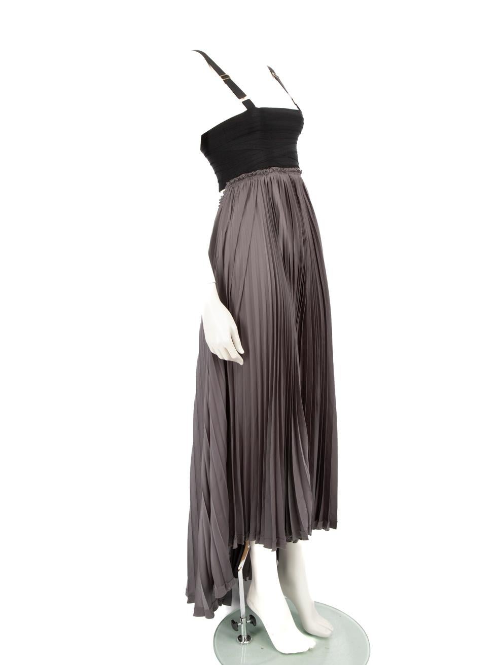 CONDITION is Very good. Hardly any visible wear to the dress is evident on this used Pinko designer resale item.
 
 
 
 Details
 
 
 Multicolour- black, grey
 
 Polyester
 
 Dress
 
 Maxi
 
 Pleated
 
 Sleeveless
 
 Stretchy top panel
 
 Back hook