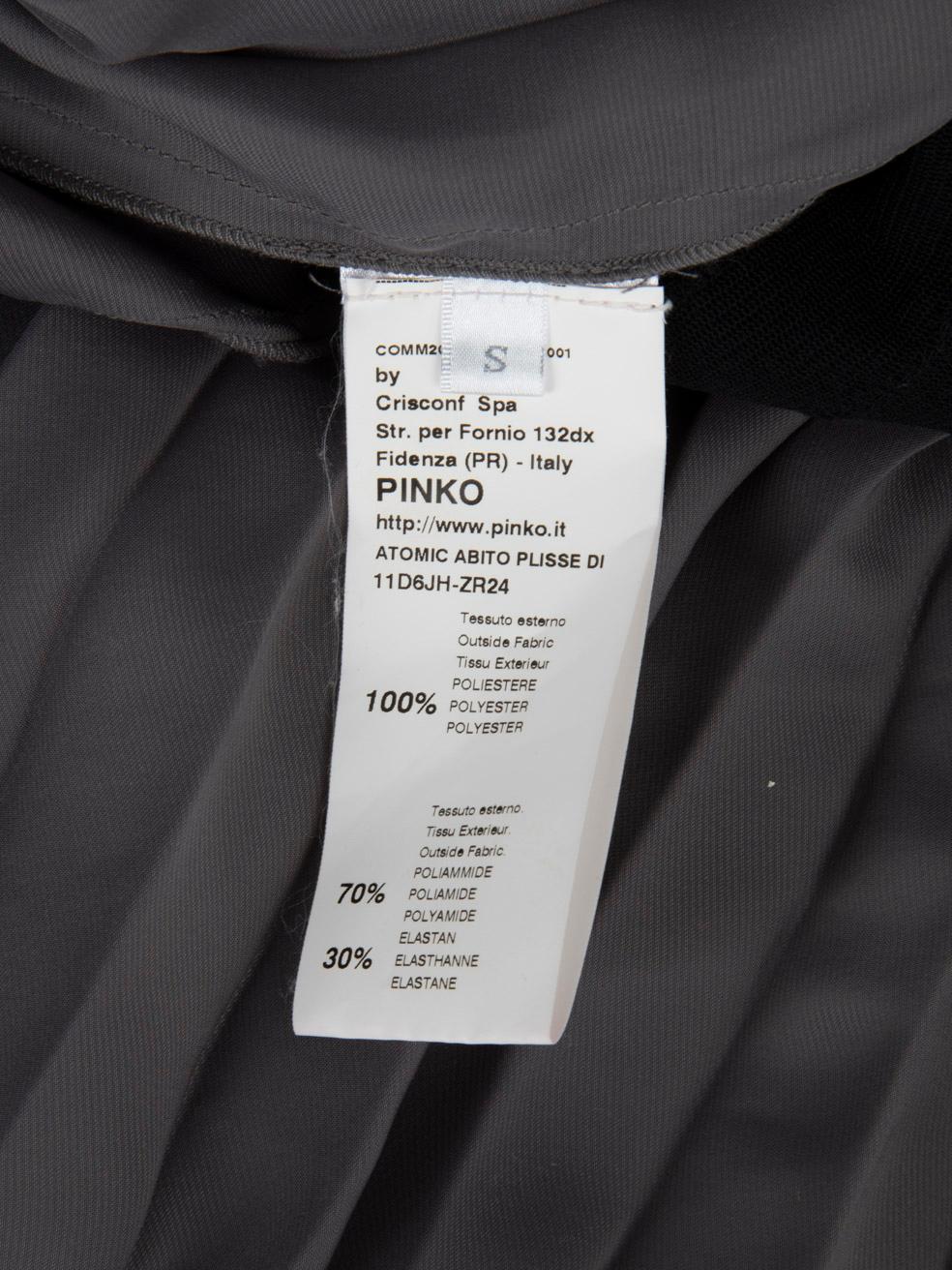 Pinko Black & Grey Pleated Dress Size S 1