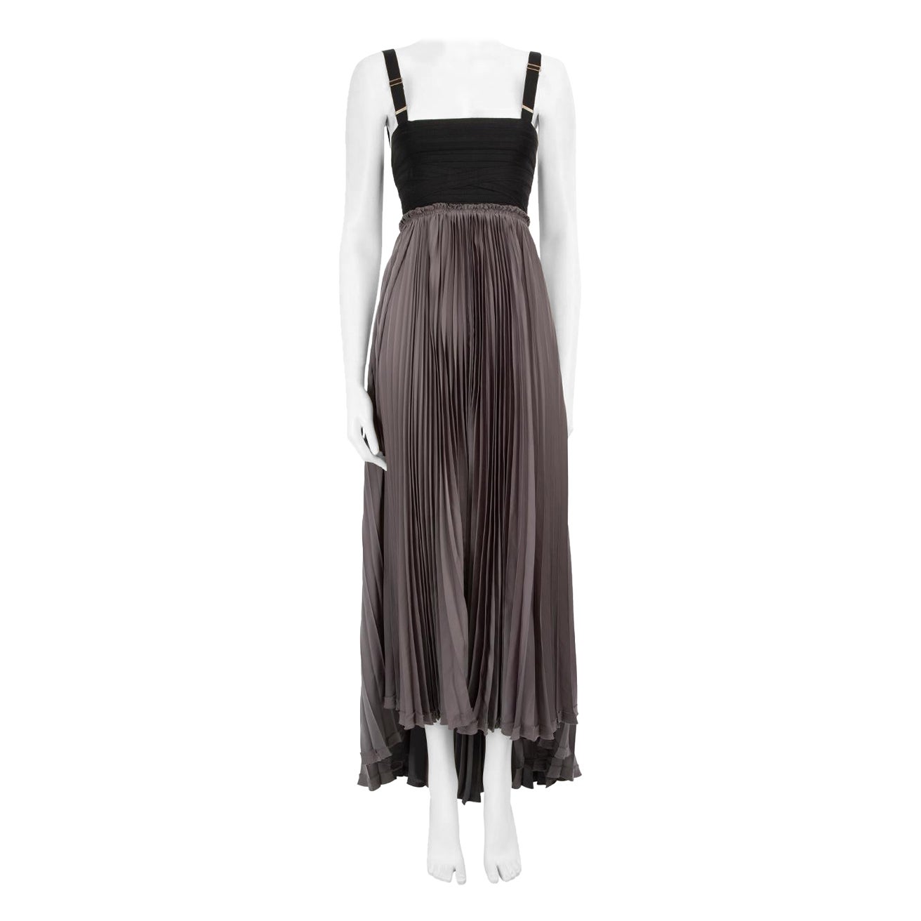 Pinko Black 
Grey Pleated Dress Size S