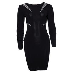 Pinko, schwarzes Stretchkleid mit Spitzendetails