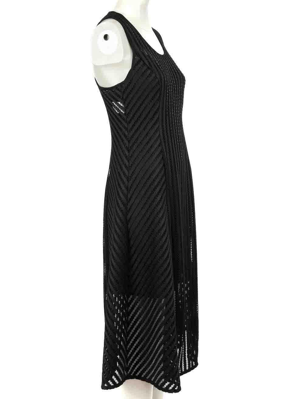 CONDITION is Never worn, with tags. No visible wear to dress is evident on this new Pinko designer resale item.
 
 Details
 Black
 Polyester
 Midi dress
 Striped mesh accent
 See through
 Round neckline
 Comes with under layer slip dress

 Made in