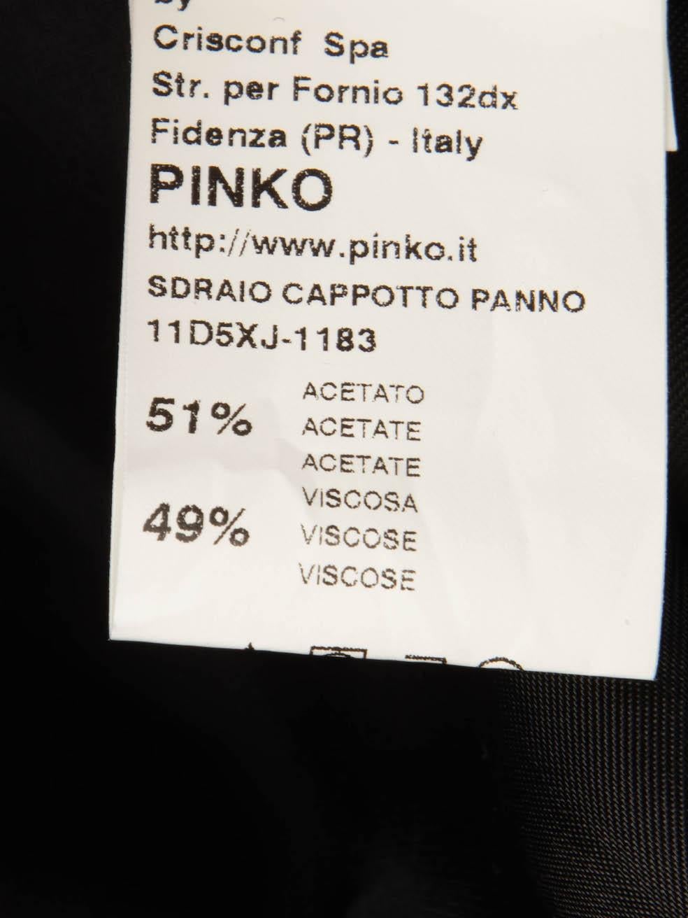 Women's Pinko Black Wool Asymmetric Fur Collared Coat Size S For Sale