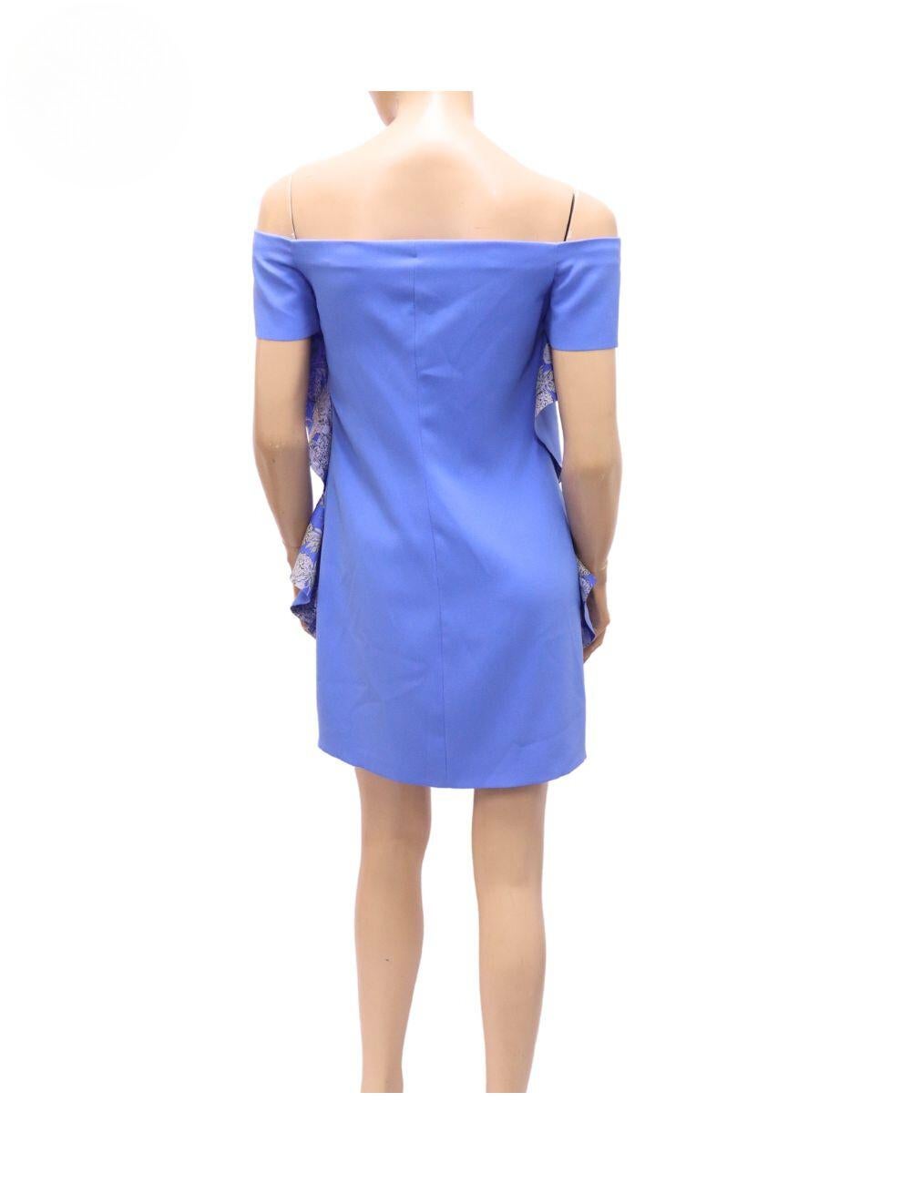 Pinko Blue Mini Ruffled Dress Size XS In Excellent Condition For Sale In Amman, JO