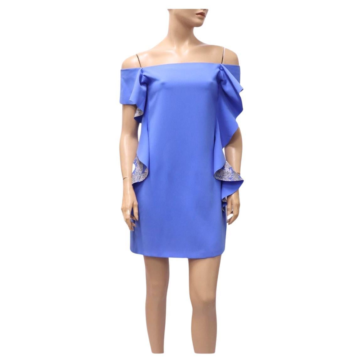 Pinko Blue Mini Ruffled Dress Size XS For Sale