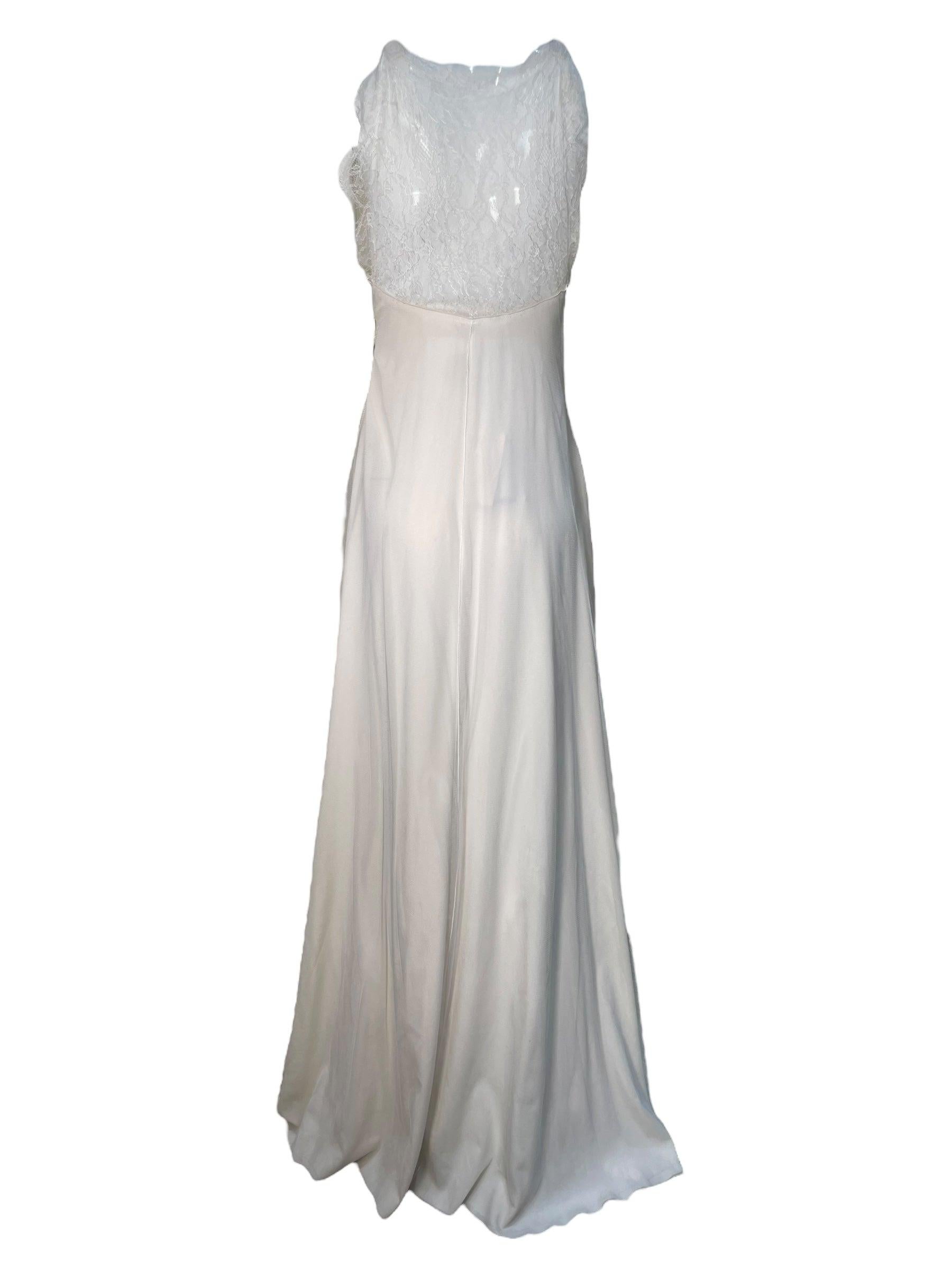 Pinko Creme Göttin inspiriert Hochzeitskleid im Zustand „Neu“ im Angebot in Los Angeles, CA