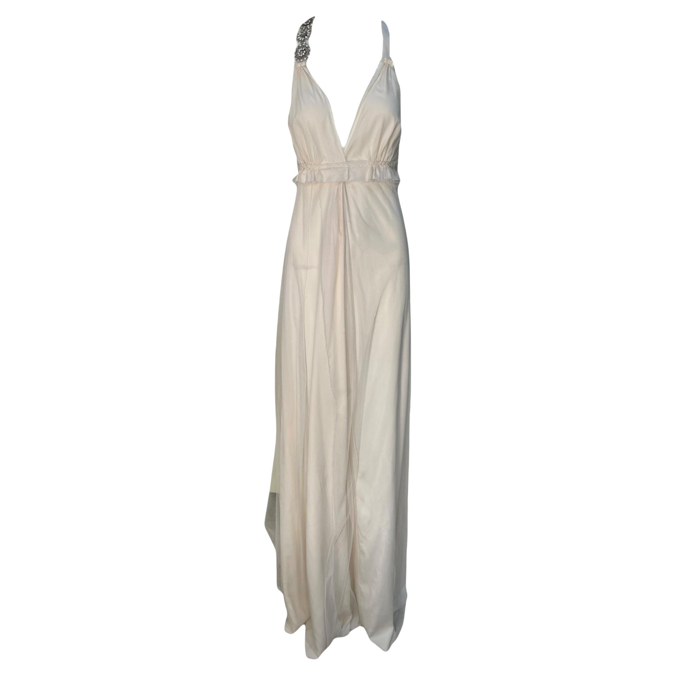 Pinko Creme Göttin inspiriert Hochzeitskleid im Angebot