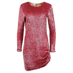 Pinko Loves Shea Ruched Sequined Jersey Mini Dress IT 44 UK 12