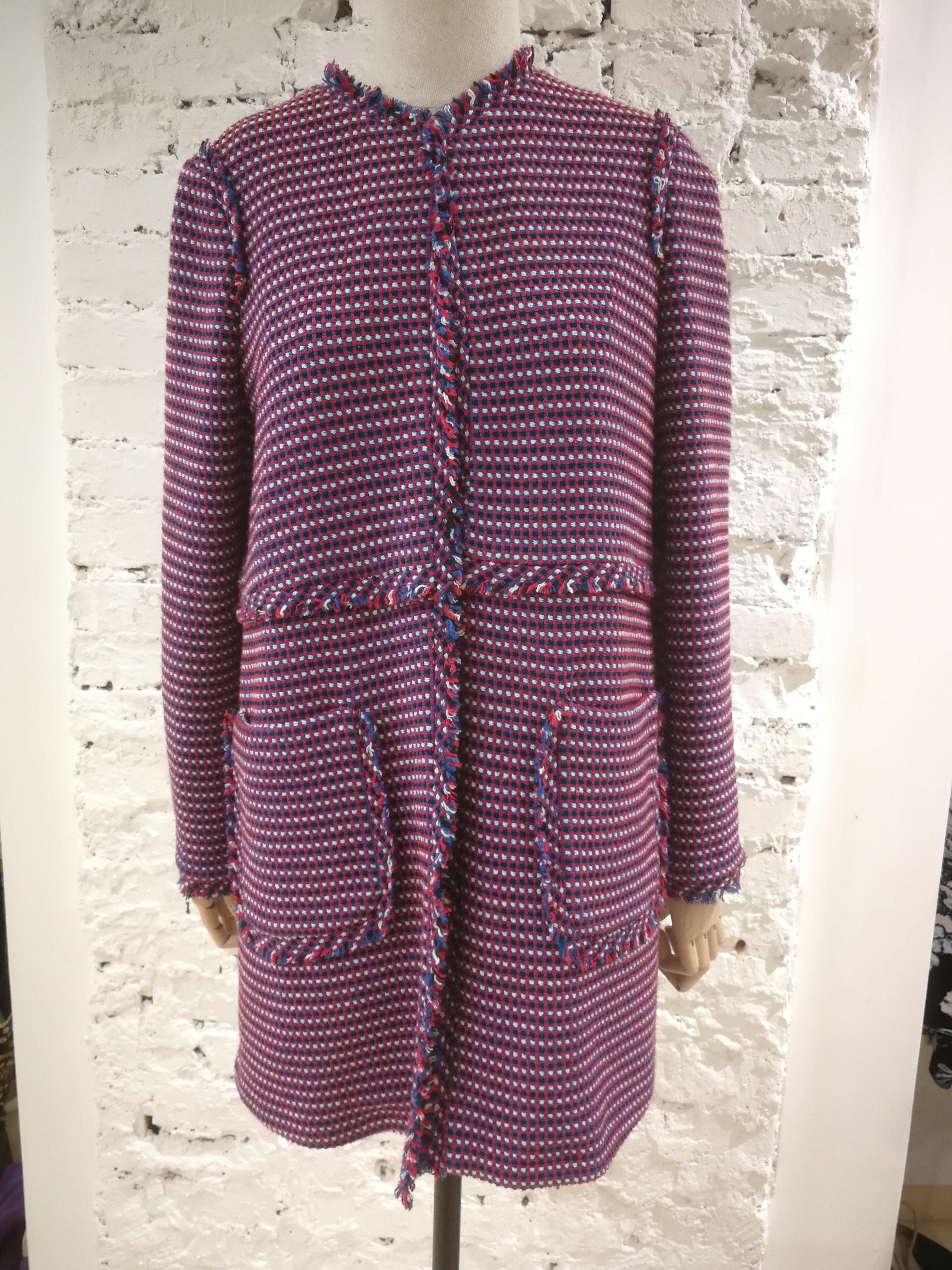 Pinko Multicoloured Tweed Coat  For Sale 6