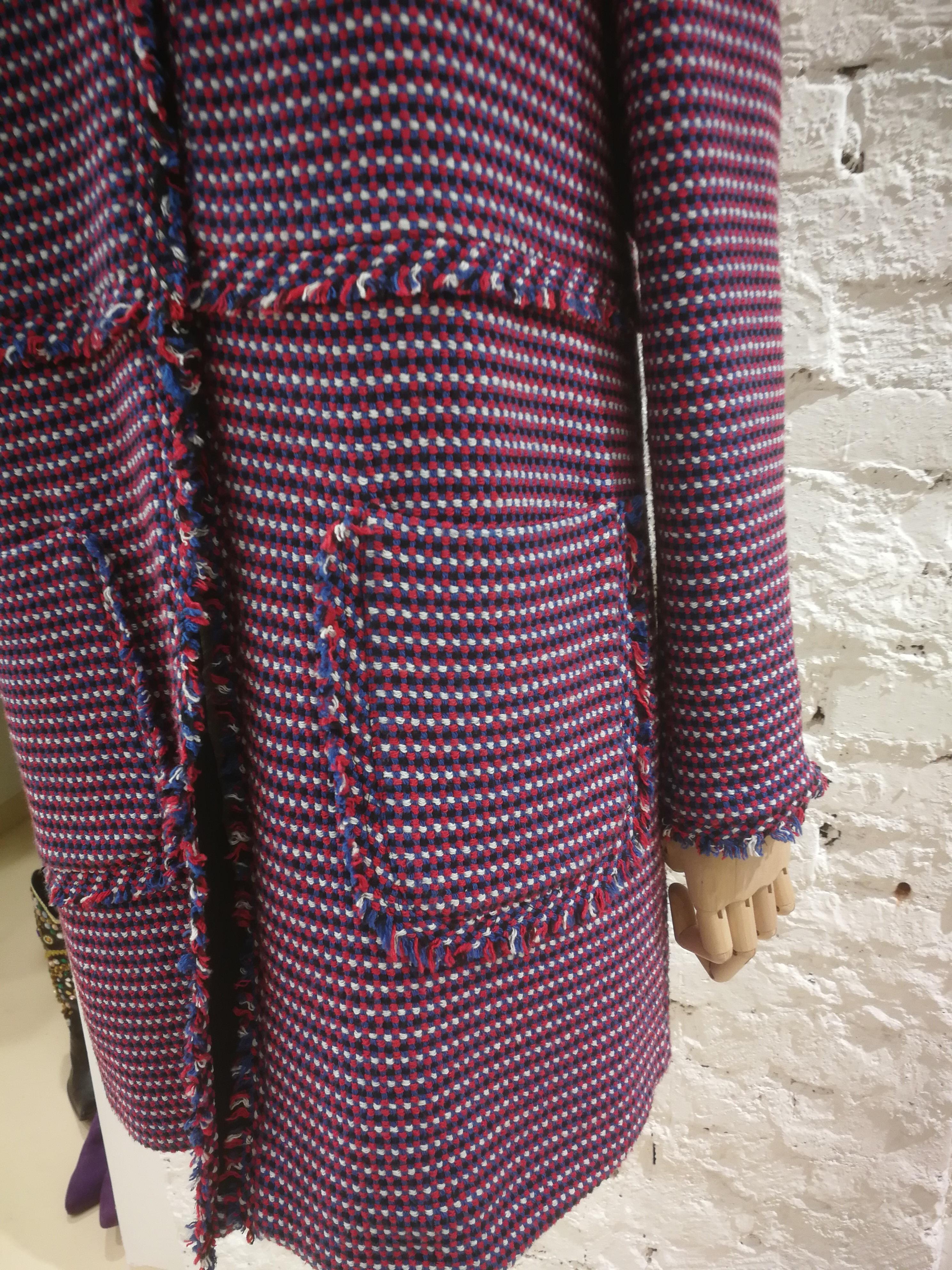 Gray Pinko Multicoloured Tweed Coat  For Sale