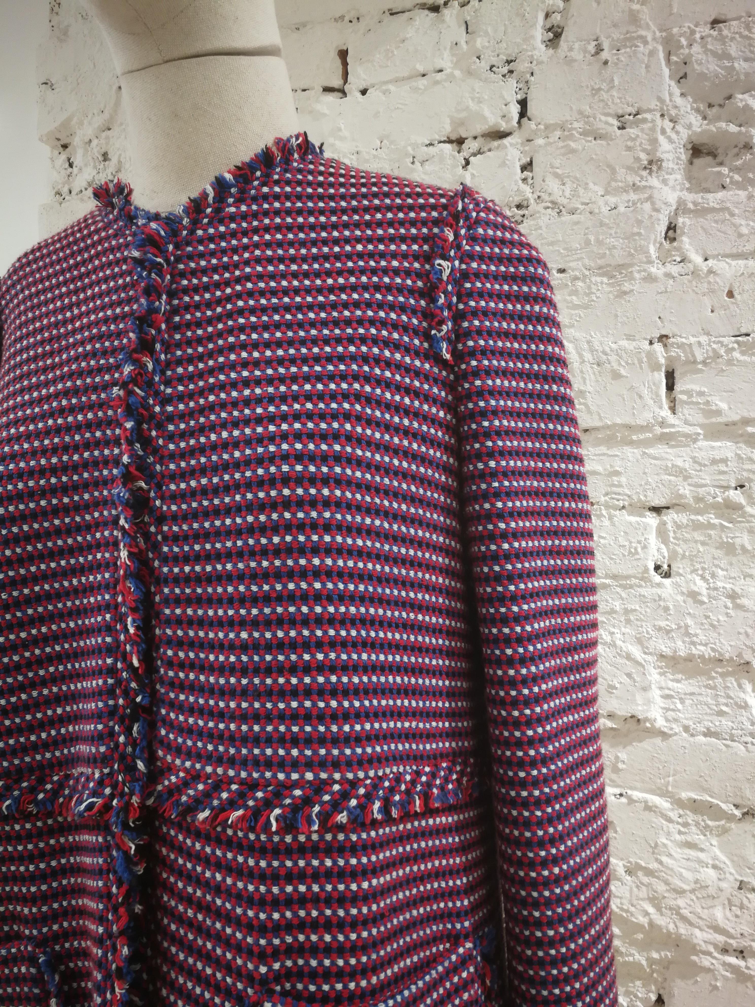 Pinko Multicoloured Tweed Coat  In Excellent Condition For Sale In Capri, IT