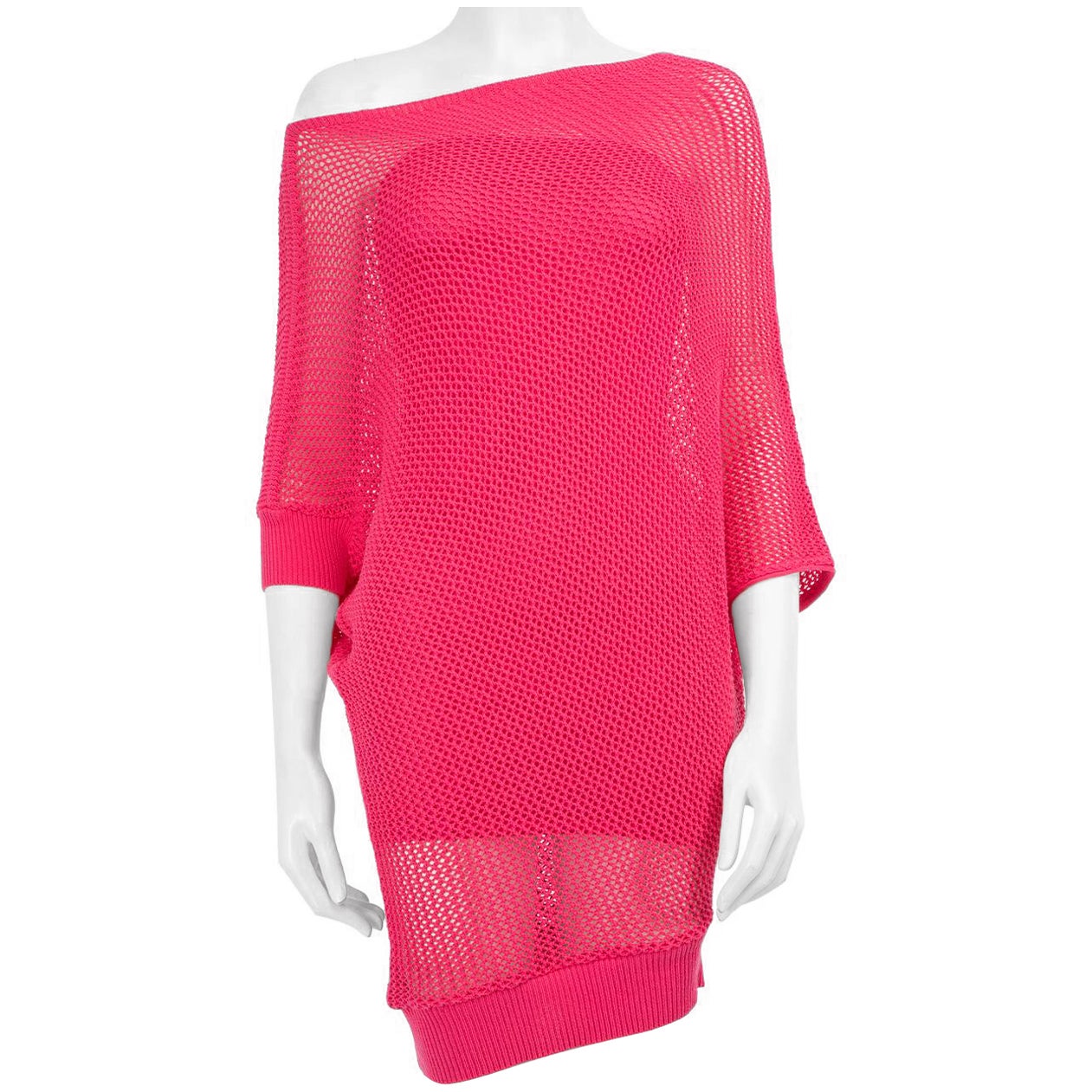 Mini robe transparente en tricot rose Pinko Taille S